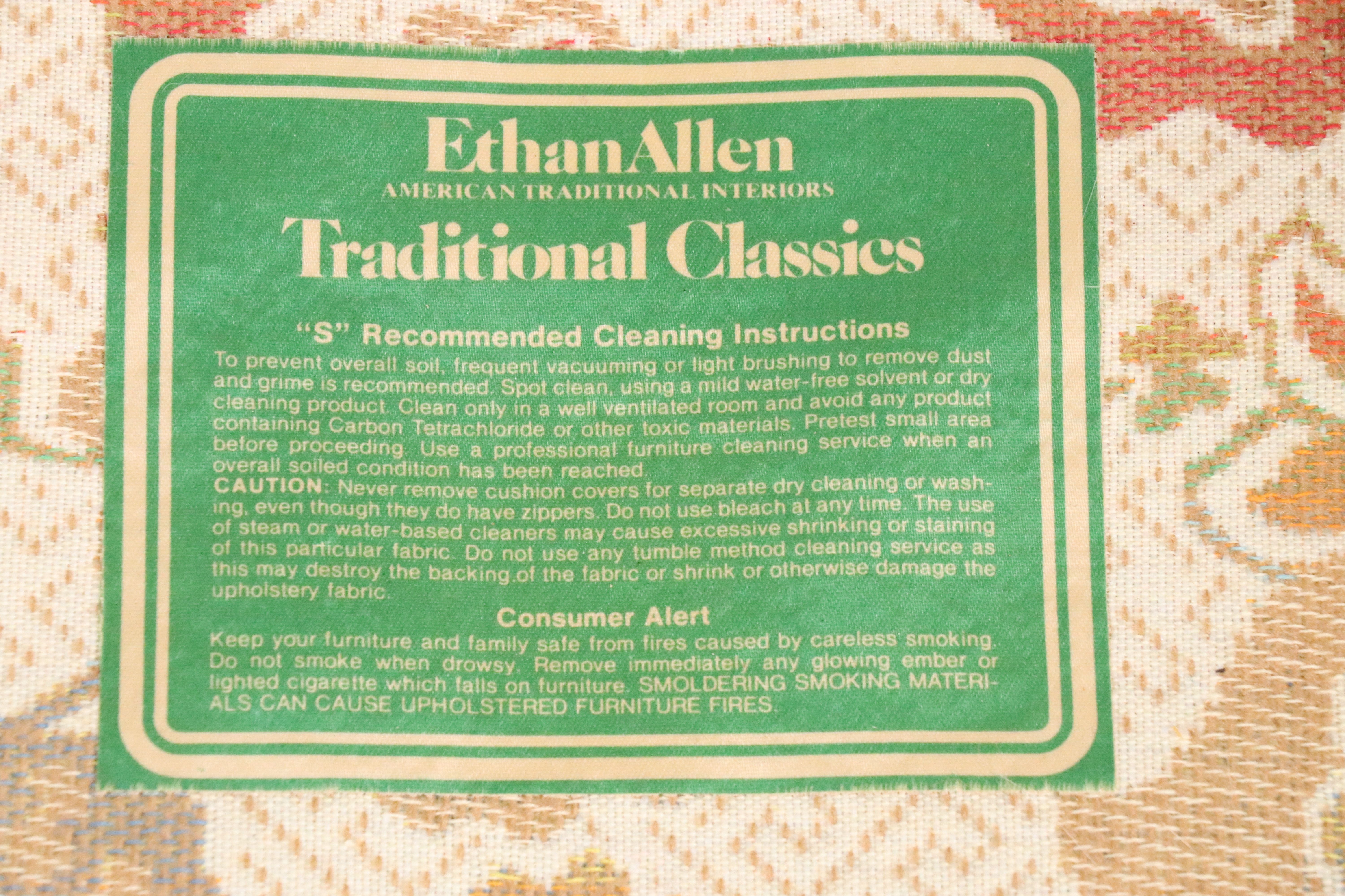 Ethan Allen "Traditional Classics" Floral Upholstered Armchair