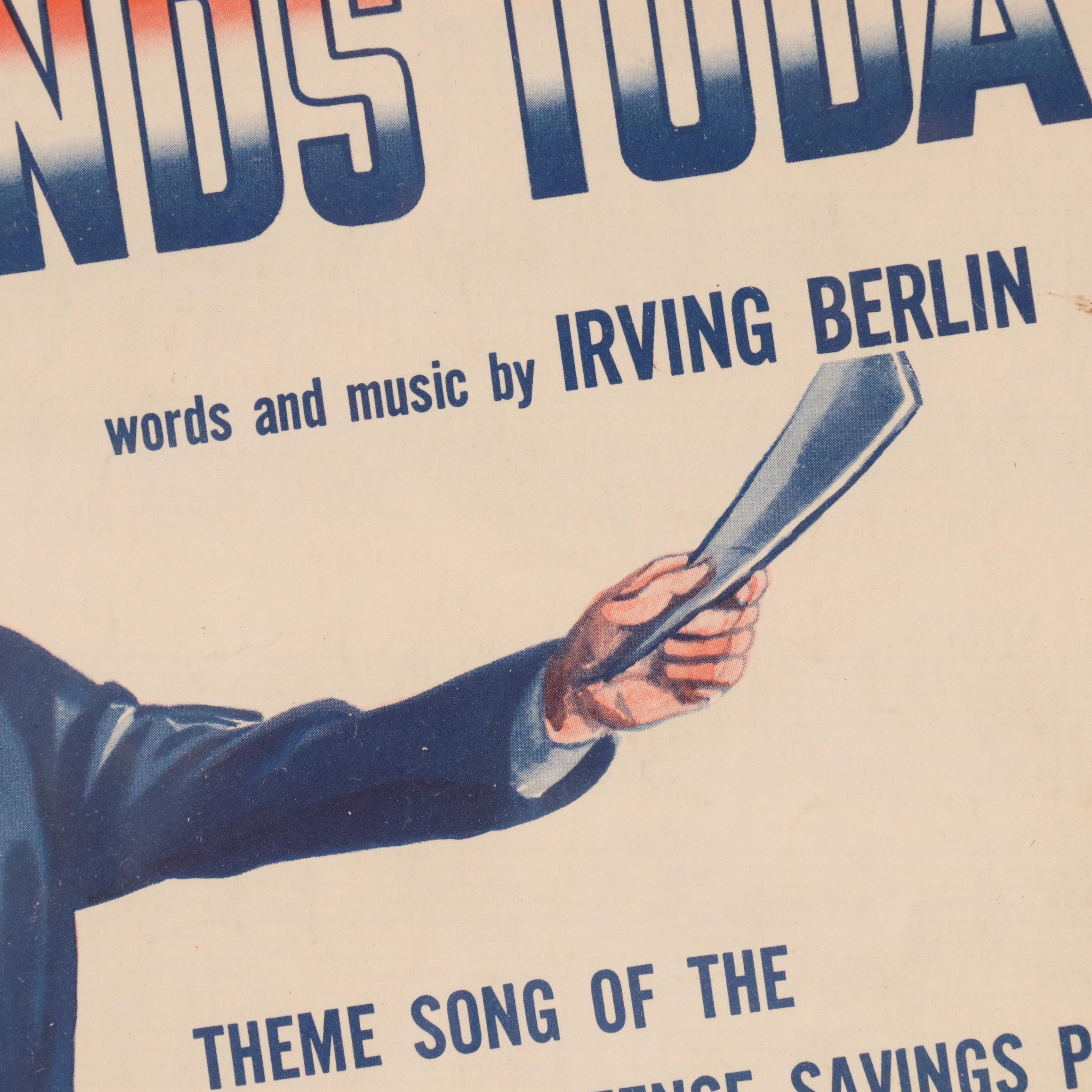 Patriotic American Offset Lithographs and Photographic Print, Mid-20th Century