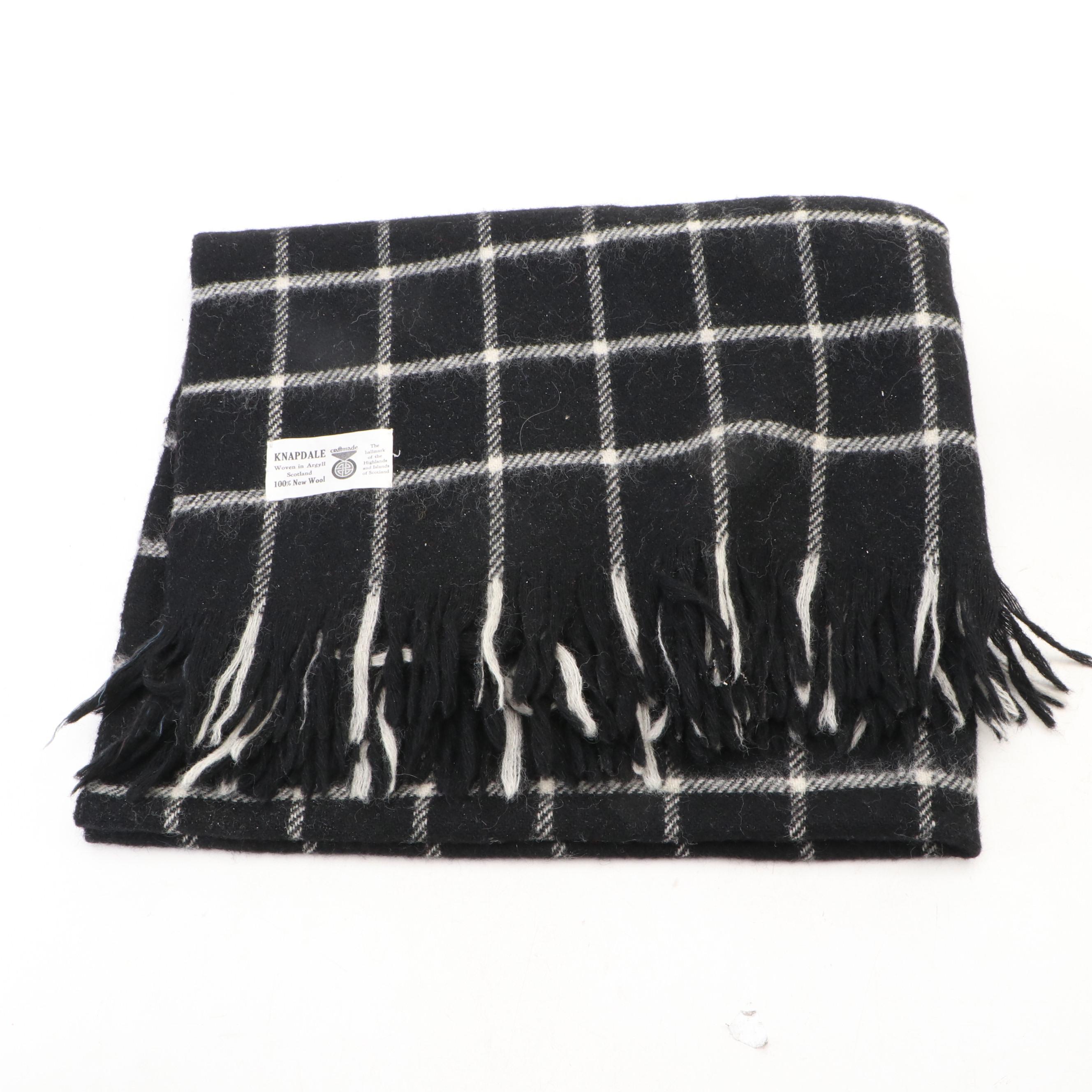 Vintage Knapdale and Rabspun of Scotland Plaid Wool Blanket, Other Sheepskin Rug