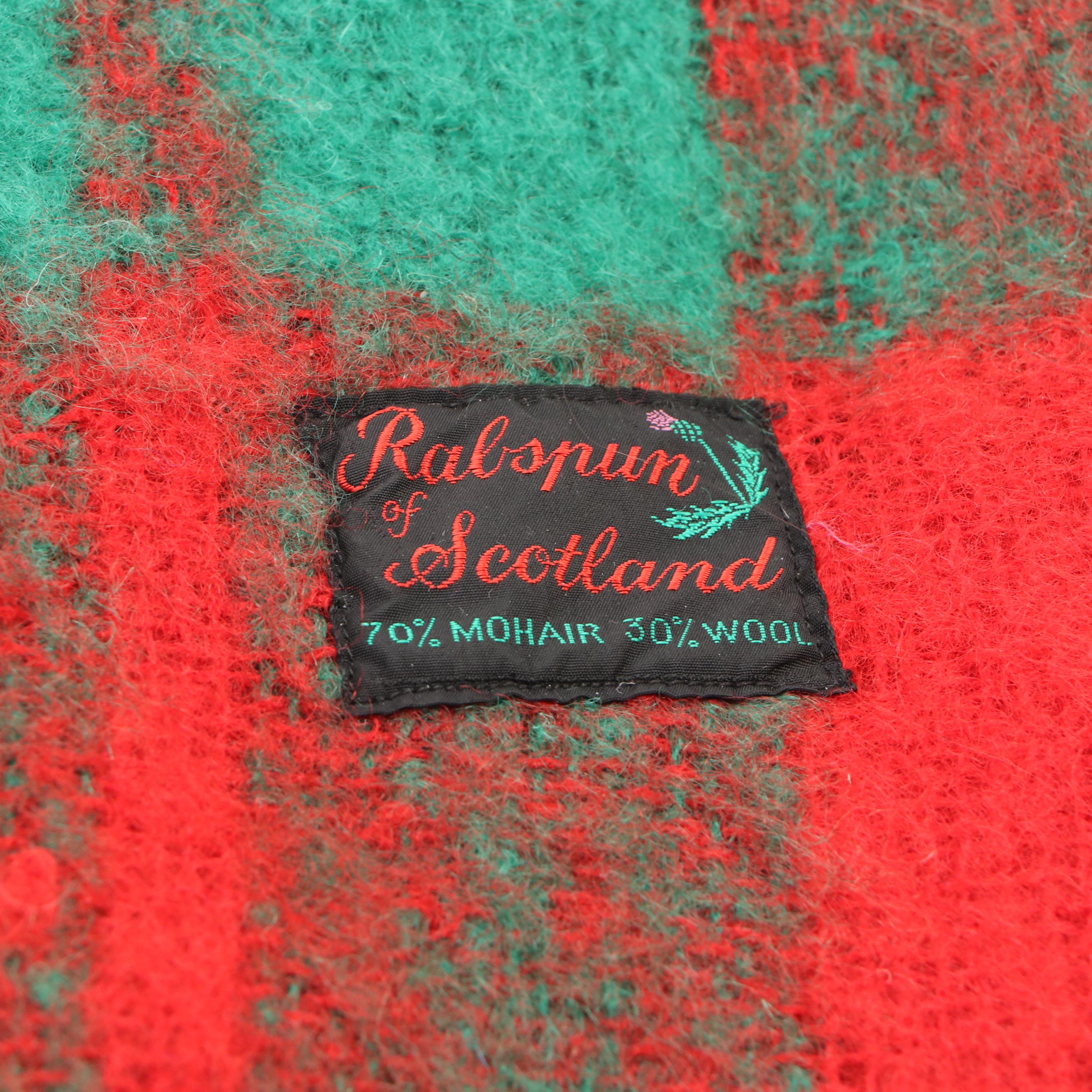 Vintage Knapdale and Rabspun of Scotland Plaid Wool Blanket, Other Sheepskin Rug