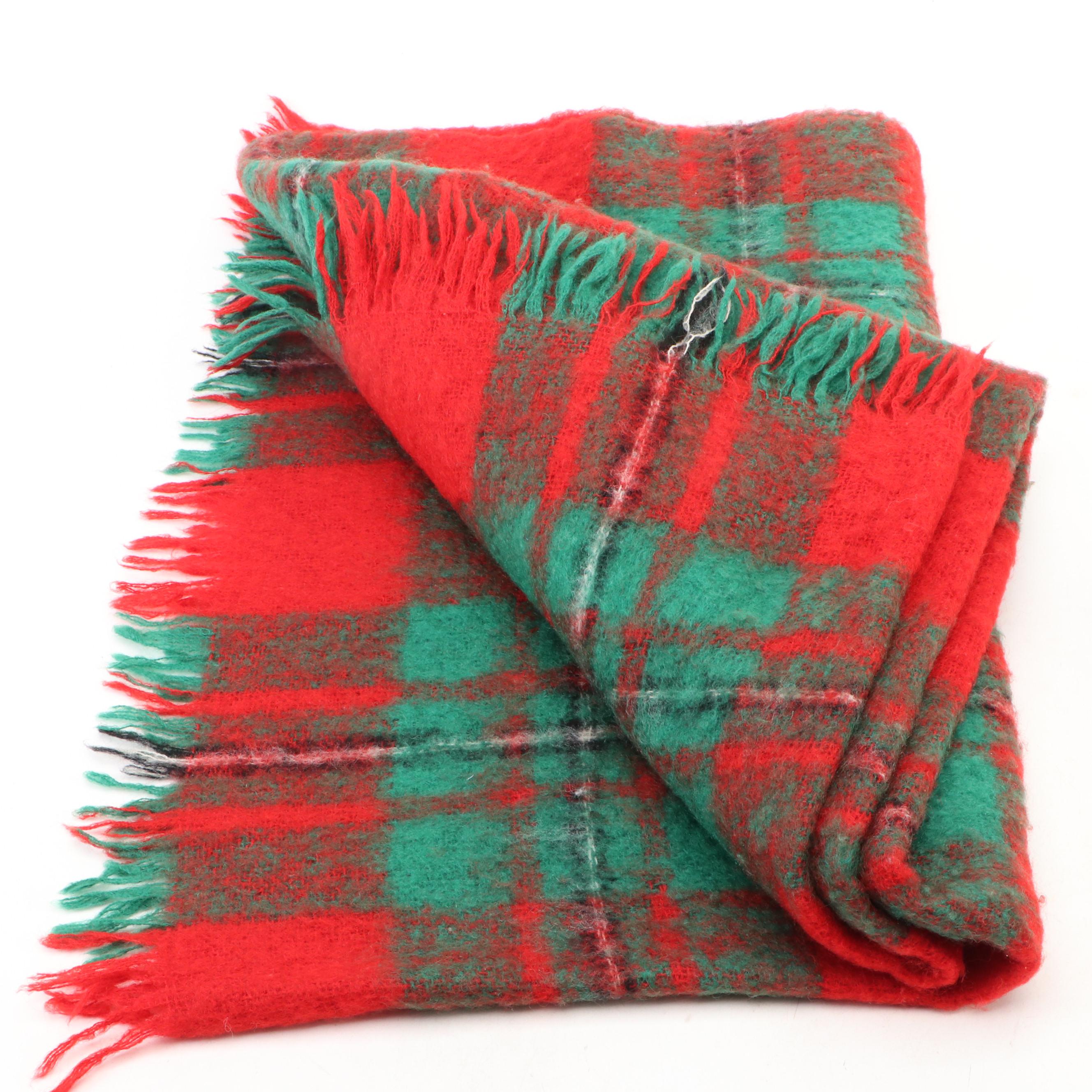 Vintage Knapdale and Rabspun of Scotland Plaid Wool Blanket, Other Sheepskin Rug