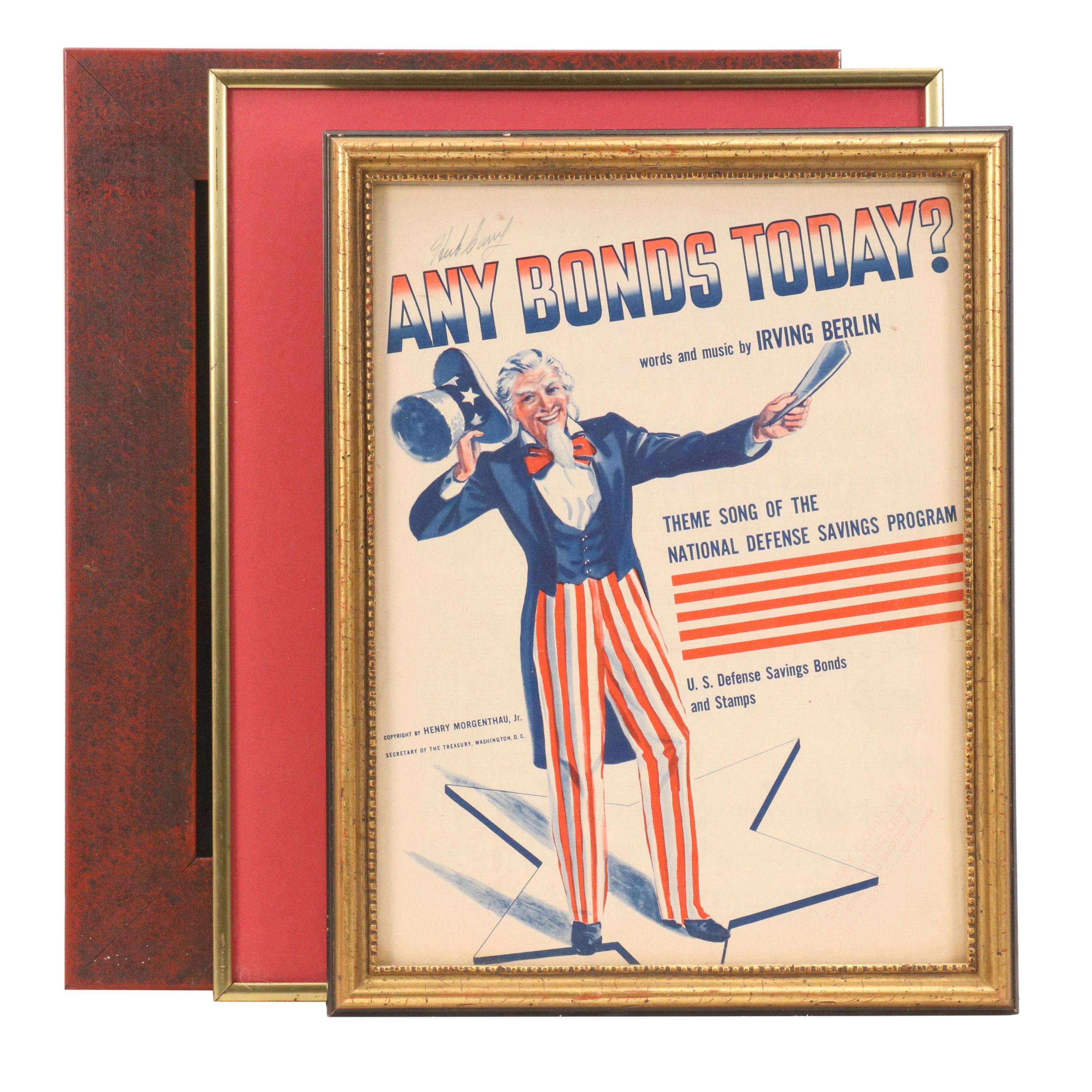 Patriotic American Offset Lithographs and Photographic Print, Mid-20th Century