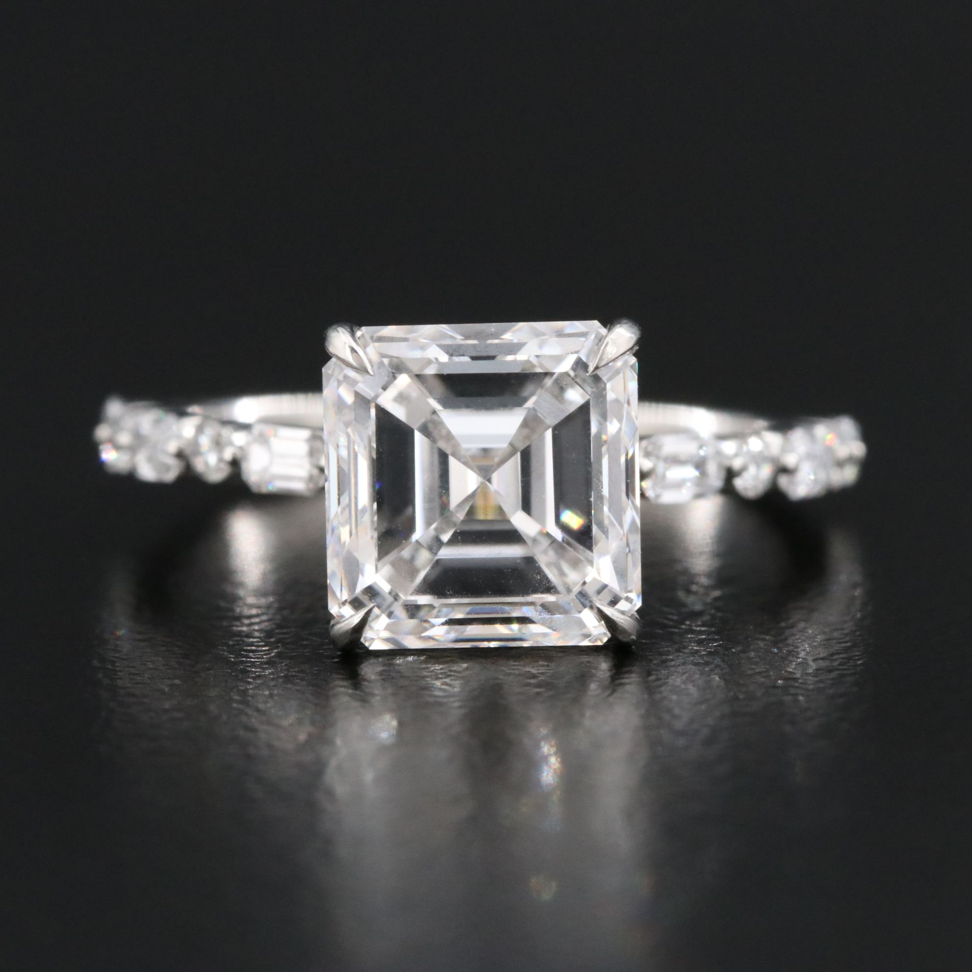 Platinum 4.23 CTW Lab Grown Diamond Ring with IGI Report