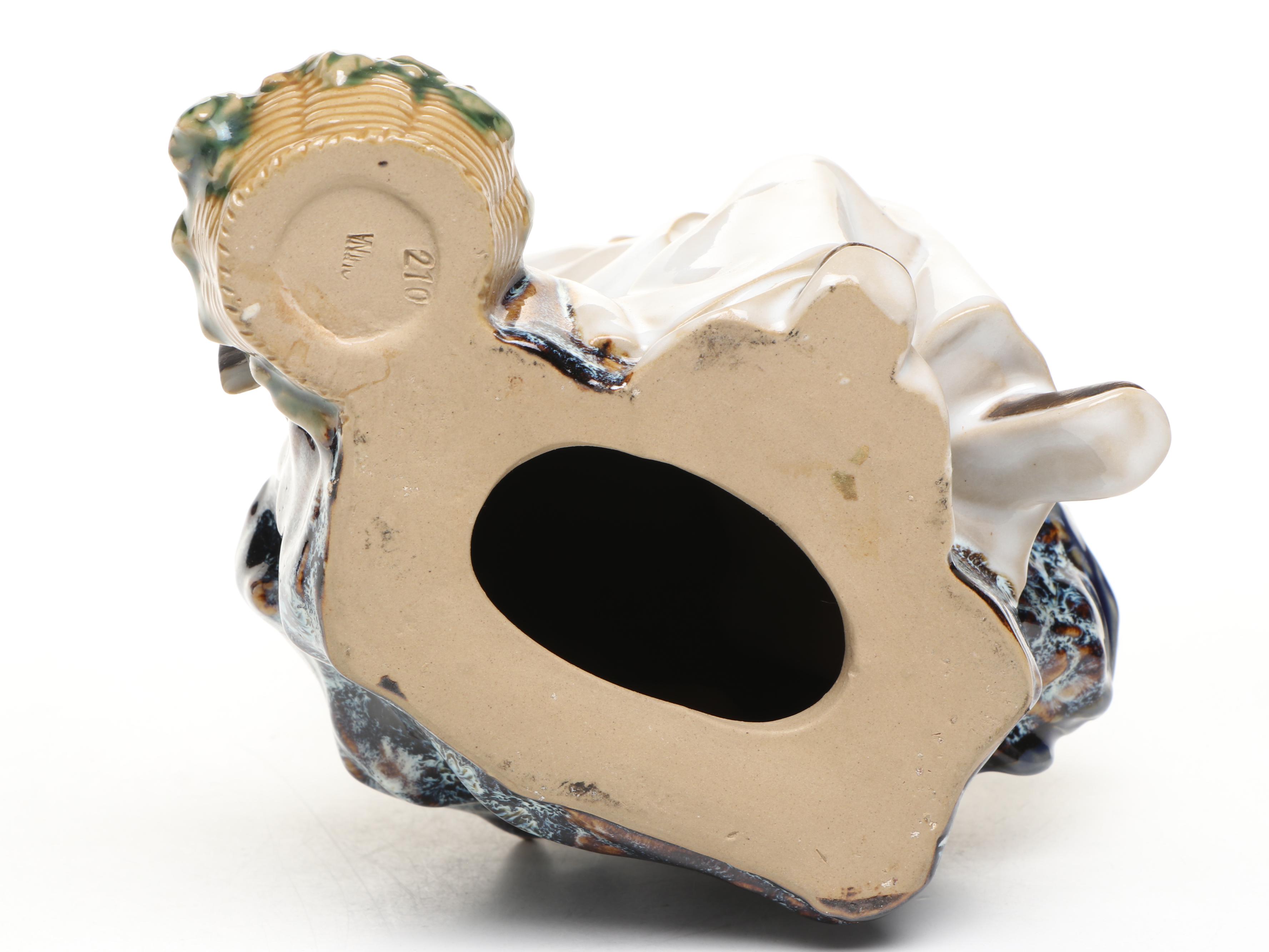 Chinese Shiwan Ware Musician with Lute, Men Playing Checkers, More