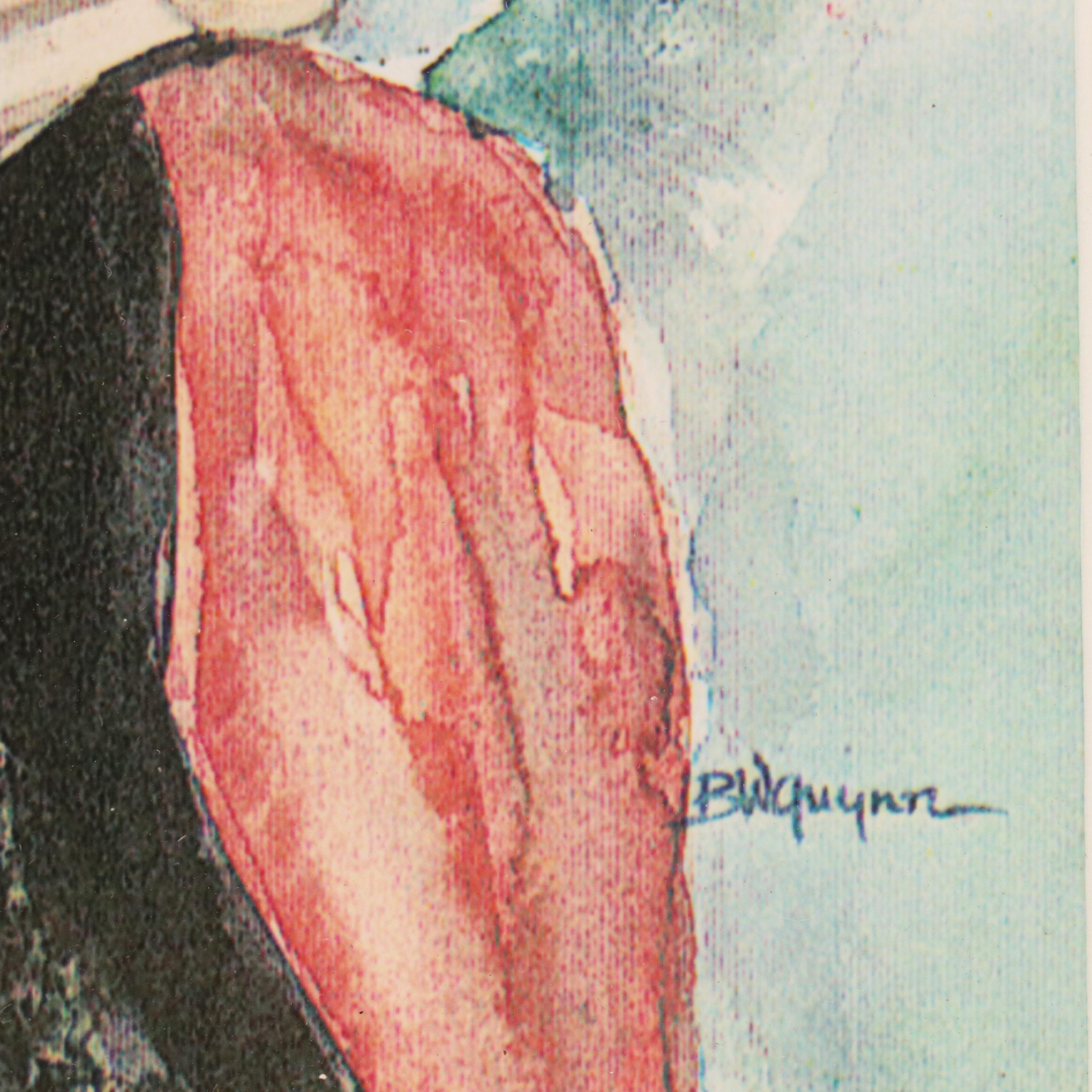 Hand-Colored Portrait Photograph of Young Boy and Various Prints