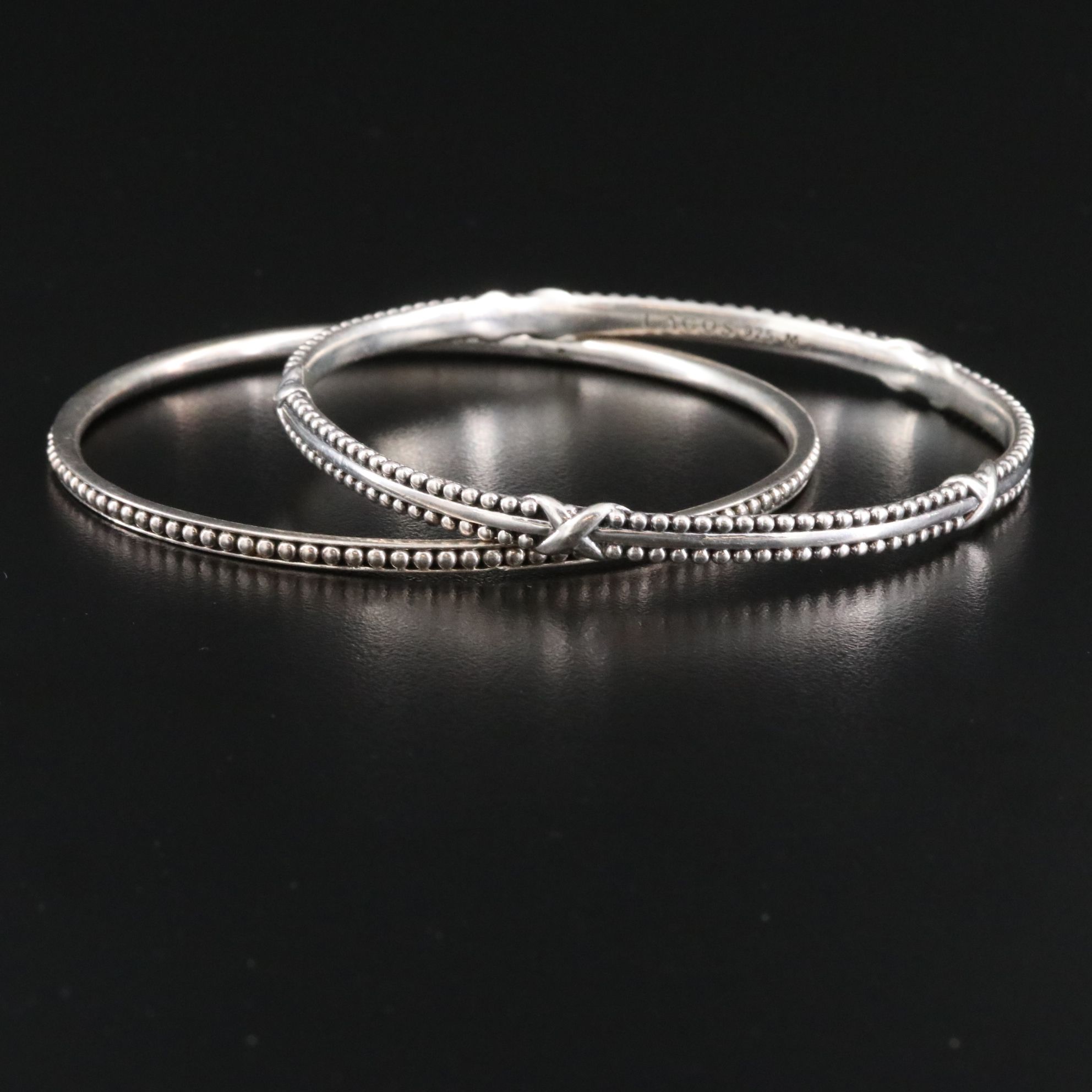 Lagos Signature Caviar Sterling Beaded Bangle Bracelets