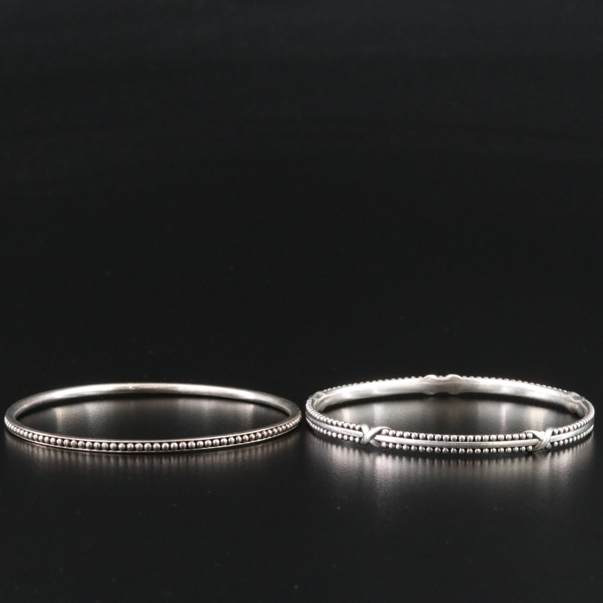 Lagos Signature Caviar Sterling Beaded Bangle Bracelets