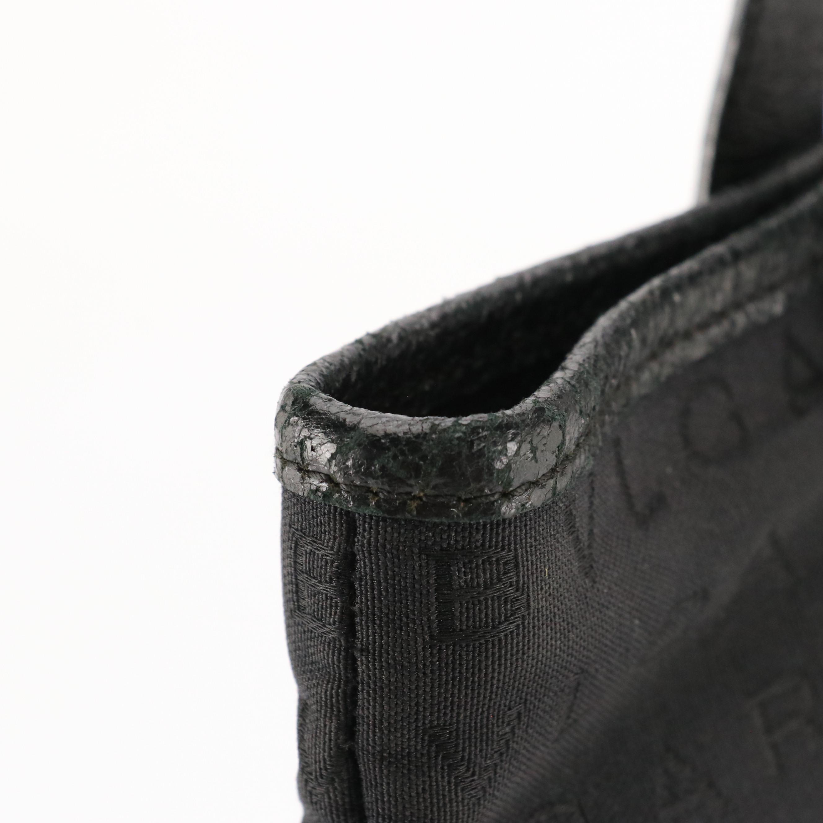 BVLGARI Tote in Black Logo Canvas and Leather Trim