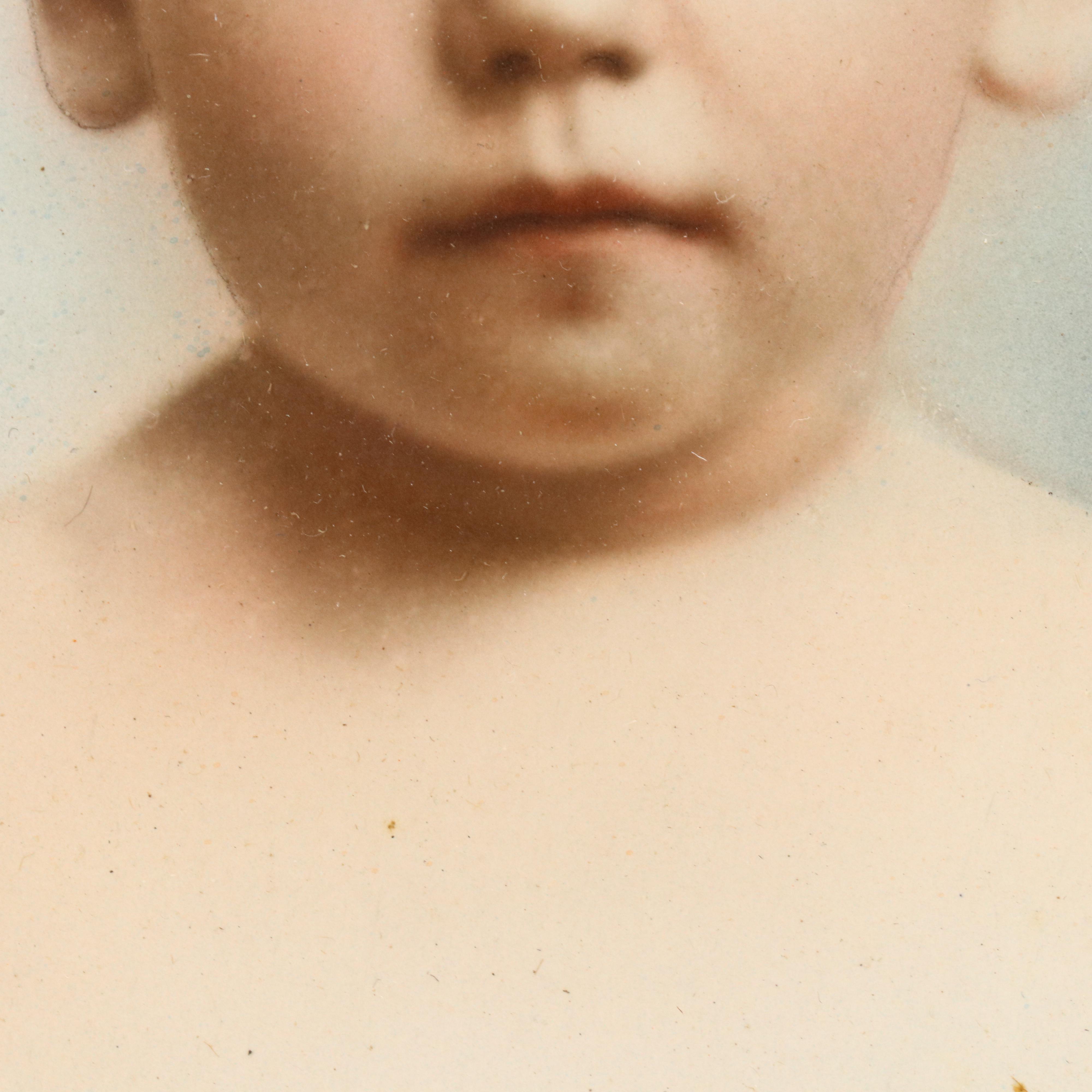 Hand-Colored Portrait Photograph of Young Boy and Various Prints