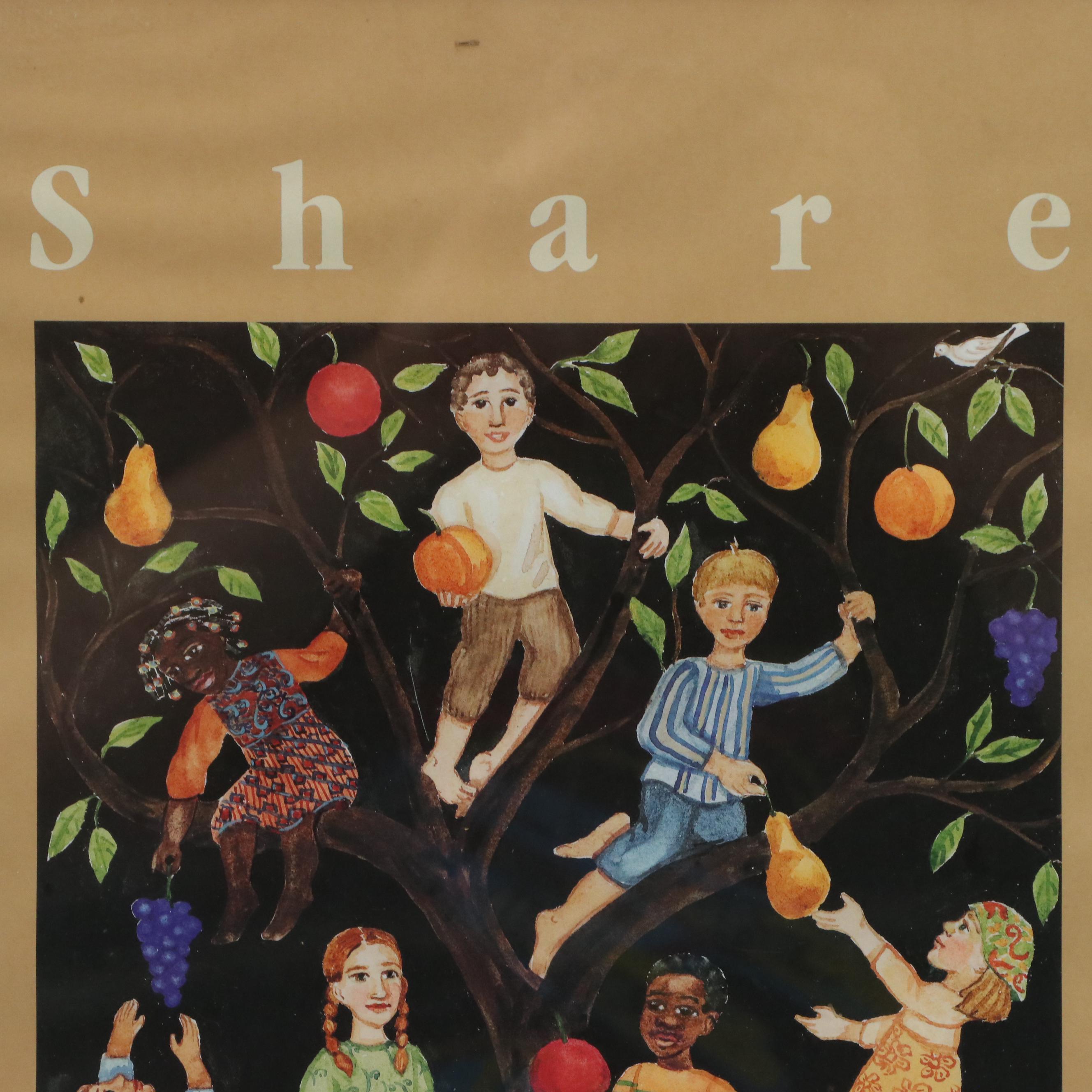 E. Adele Schluge Offset Lithograph Poster "Share Peace," Circa 1999