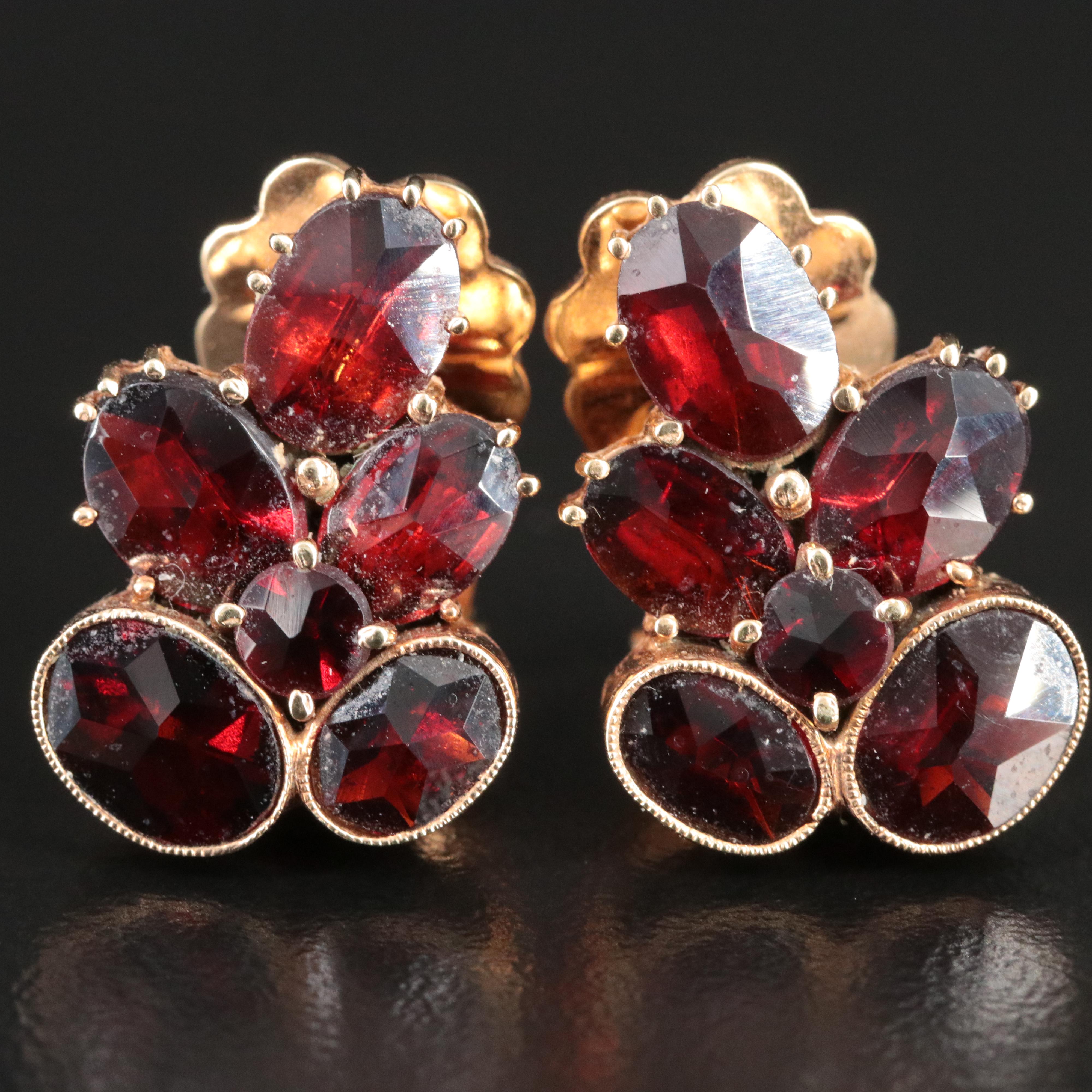 10K Garnet Earrings
