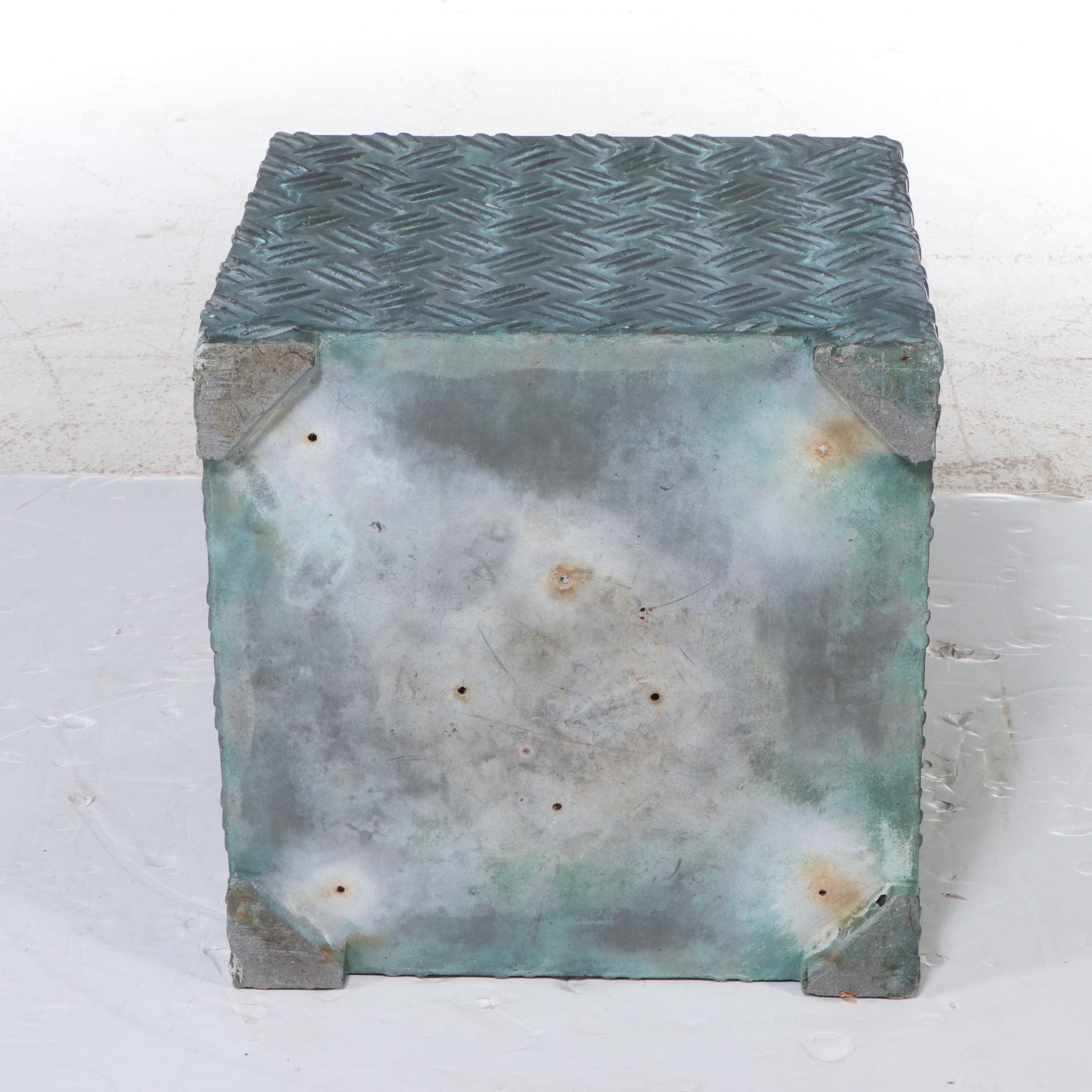 Faux Verdigris Pressed Metal Planter Boxes