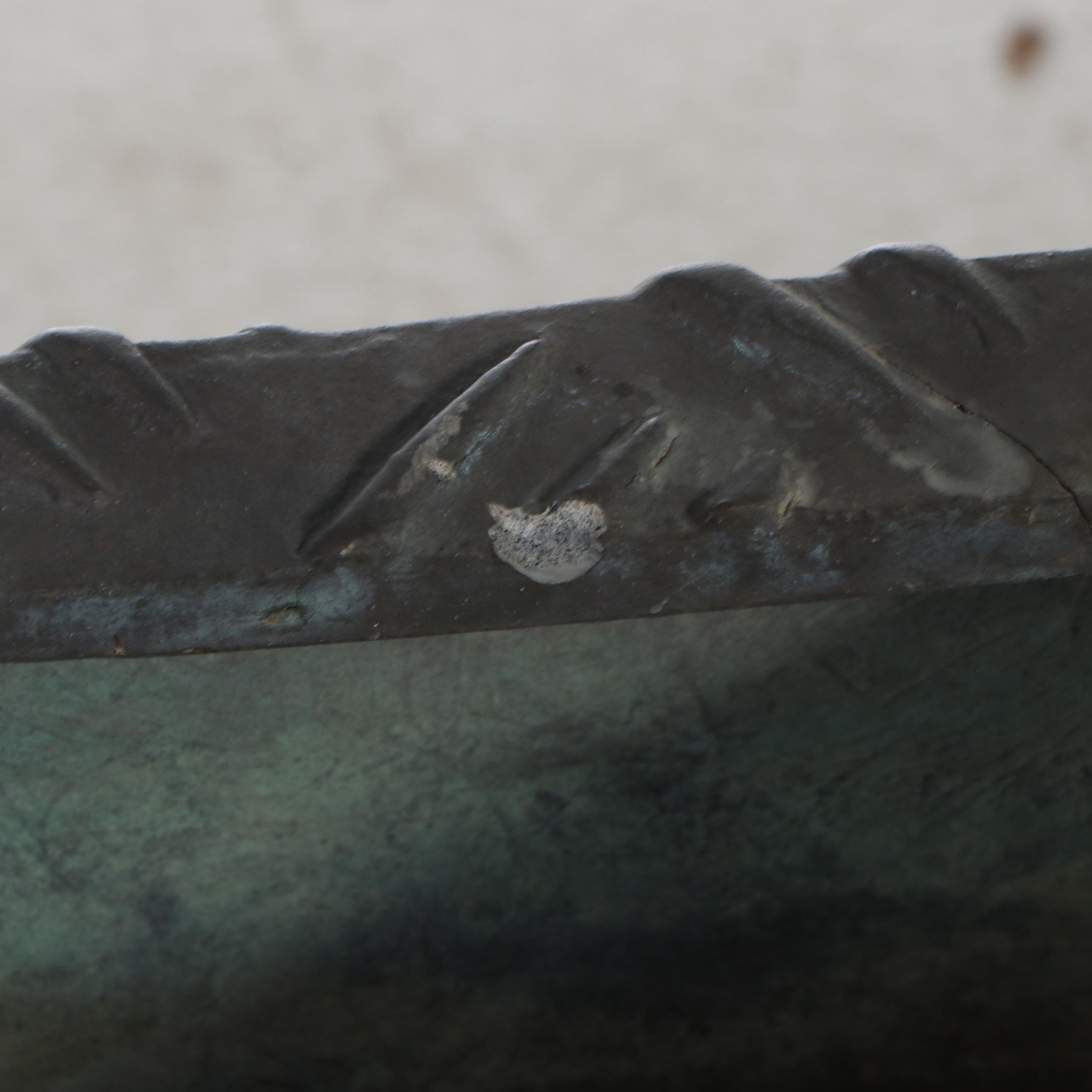 Faux Verdigris Pressed Metal Planter Boxes