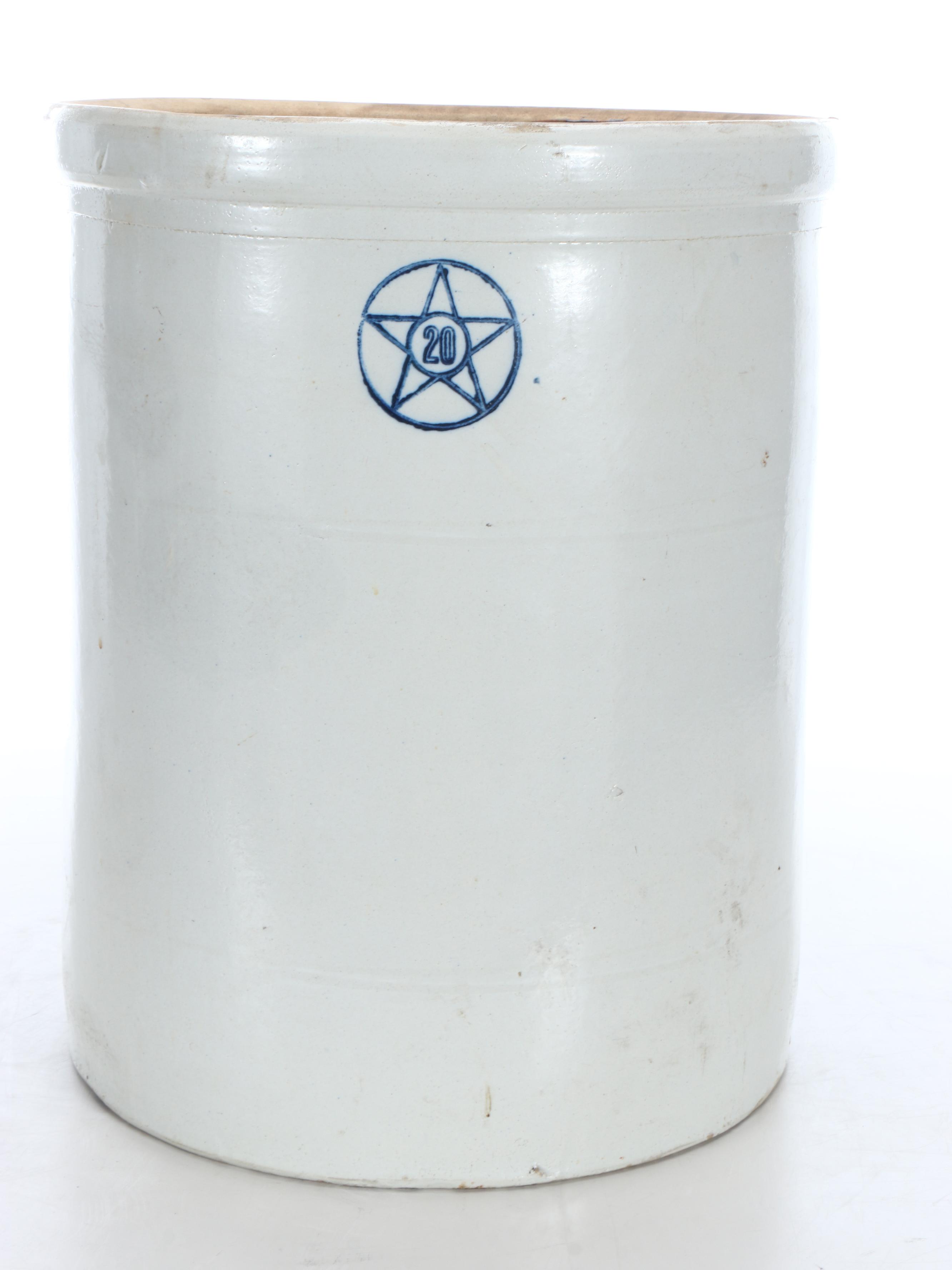 Large Star Stoneware Crock