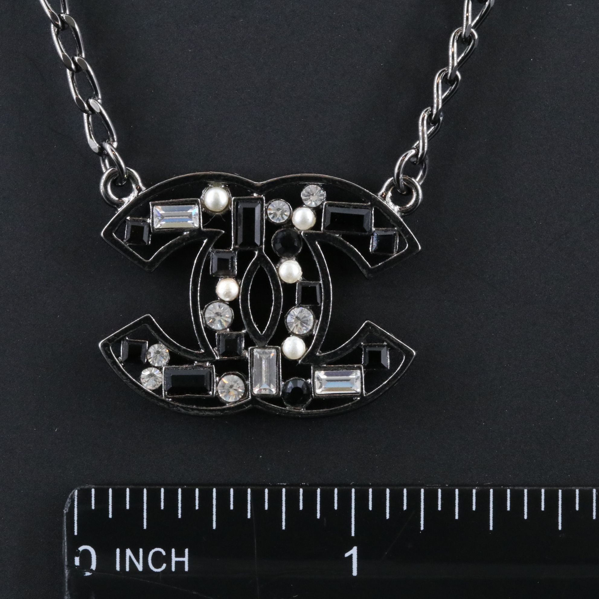 Chanel CC Crystal Blackened Necklace 2003