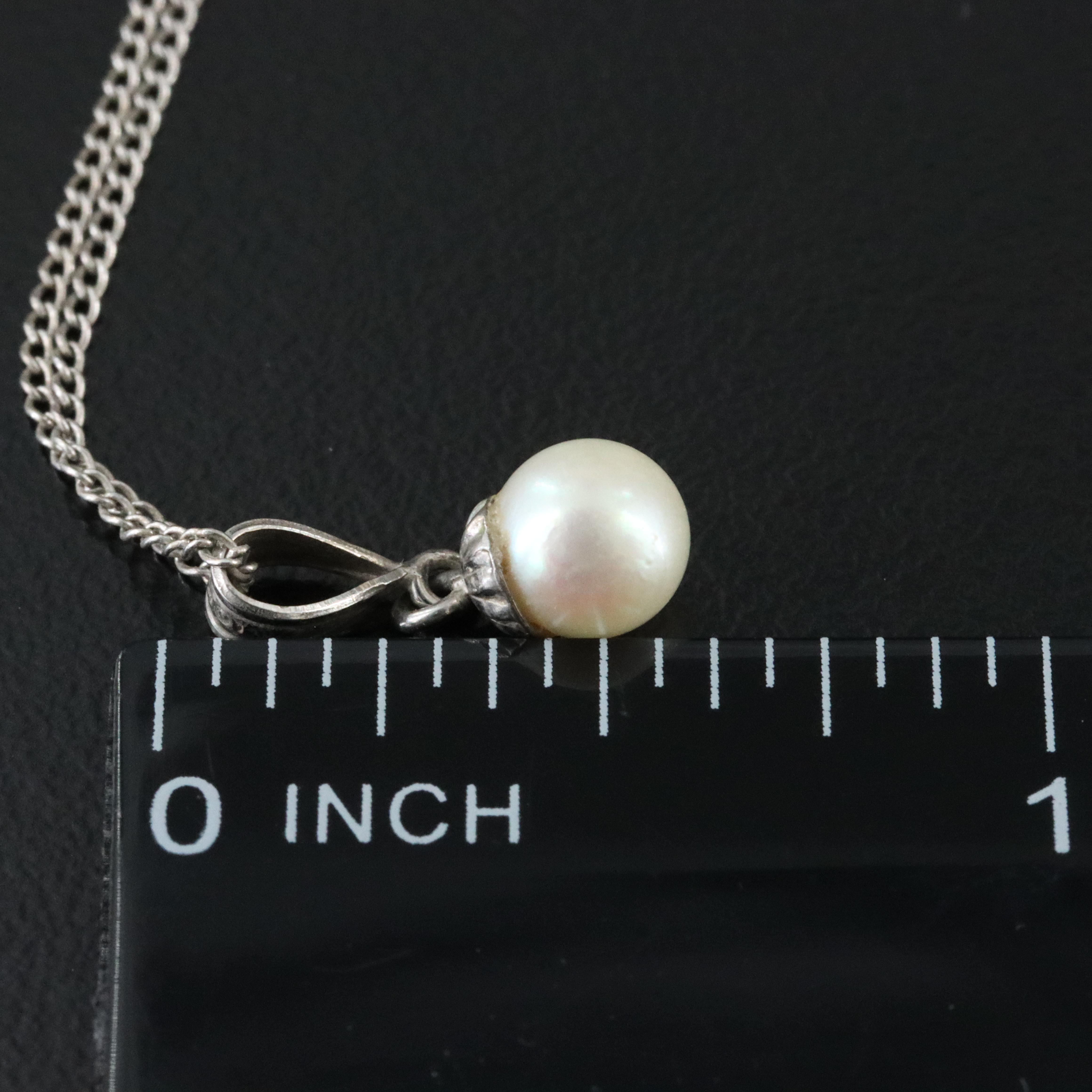 10K Pearl Pendant Necklace