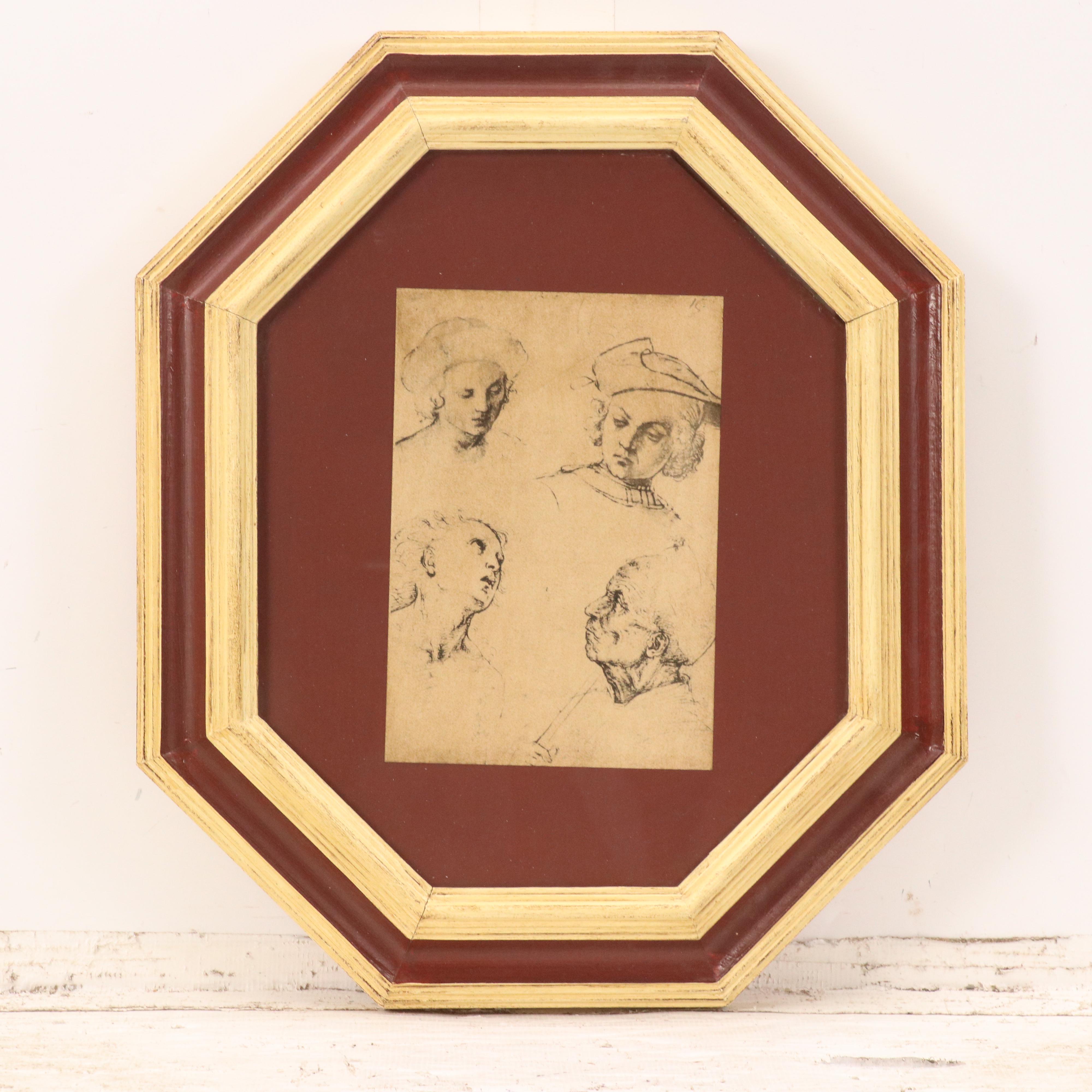 Offset Lithographs After Raphael Portrait Studies, Late 20th–21st Century