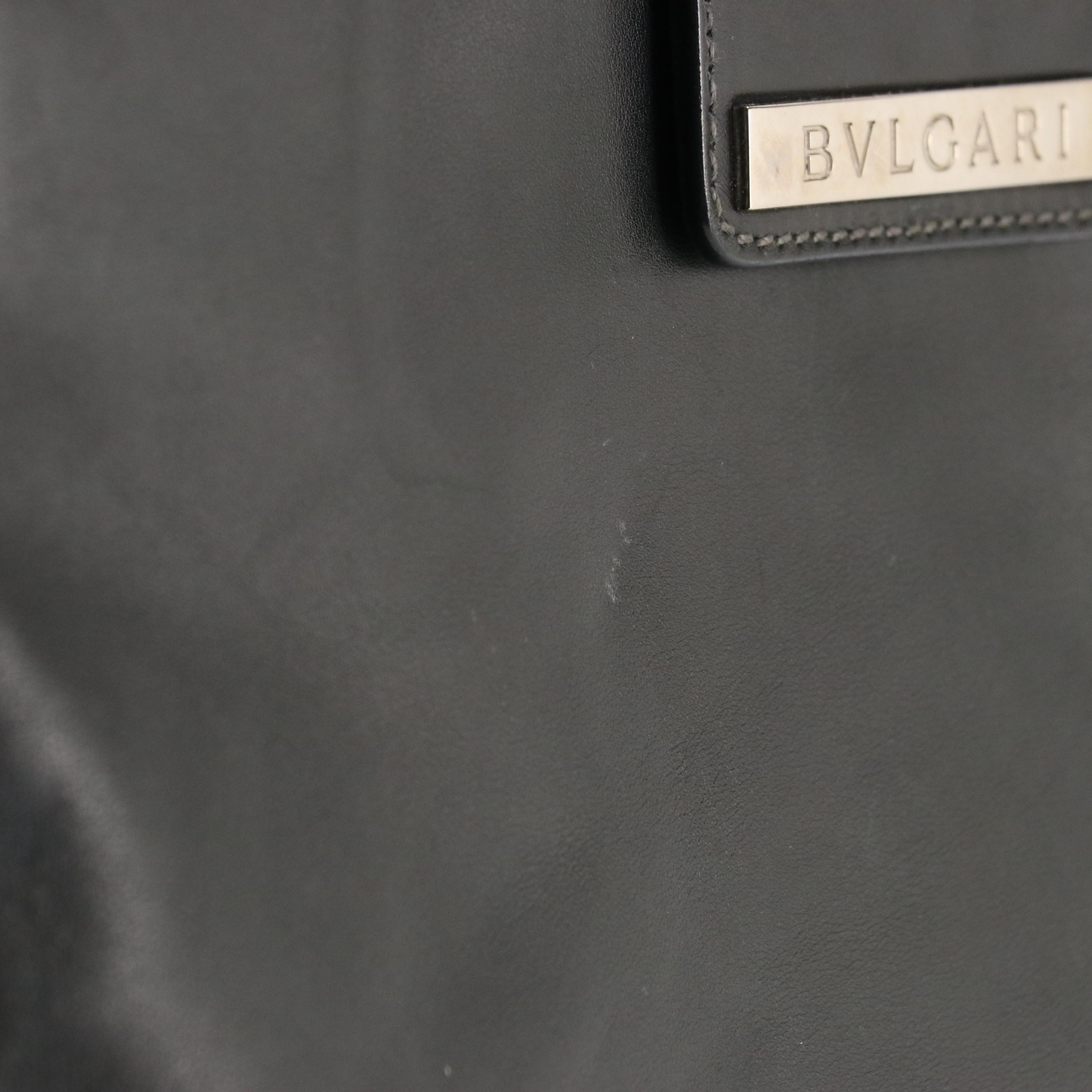 BVLGARI Tall Tote in Black Leather