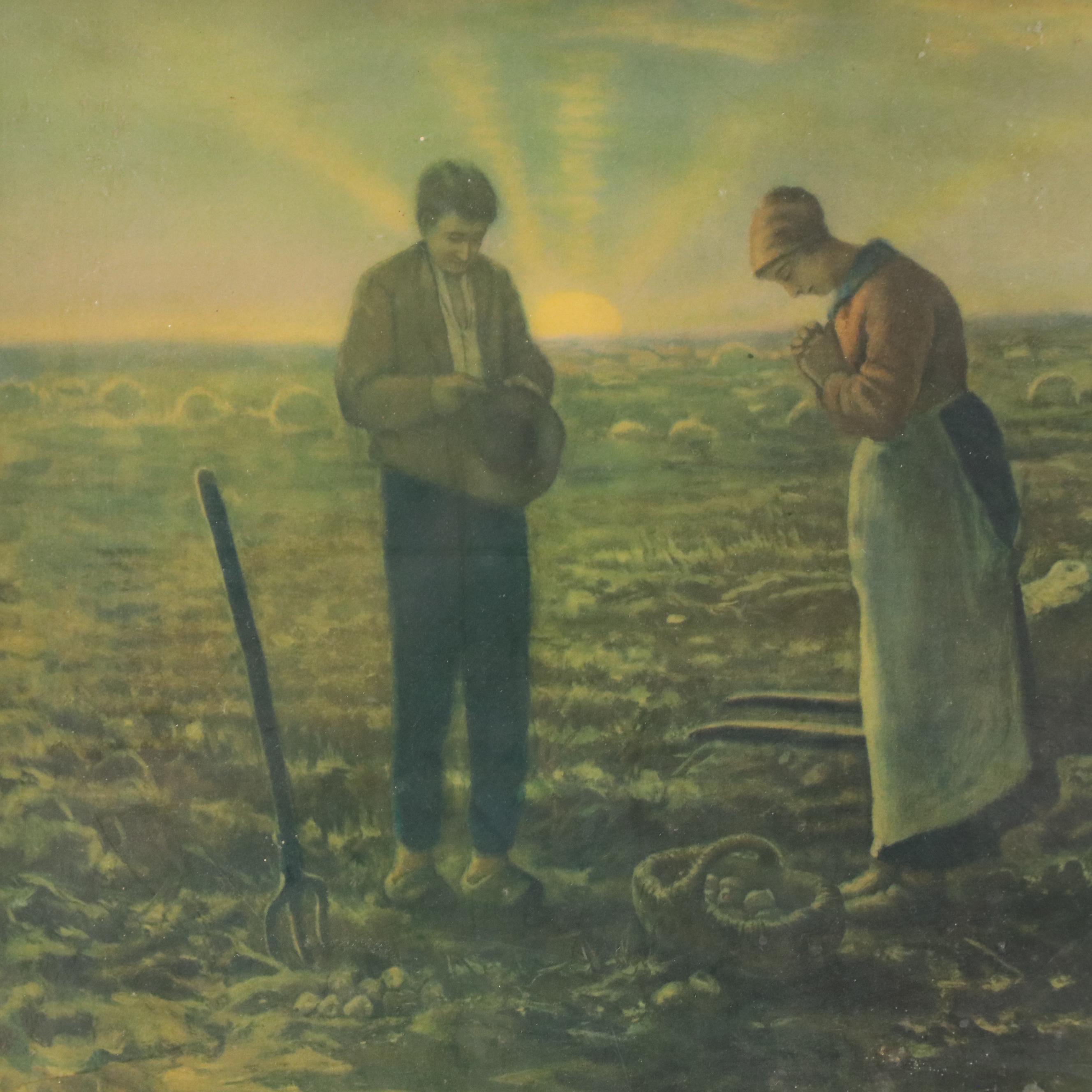 Offset Lithograph After Jean-François Millet "The Angelus," 20th Century