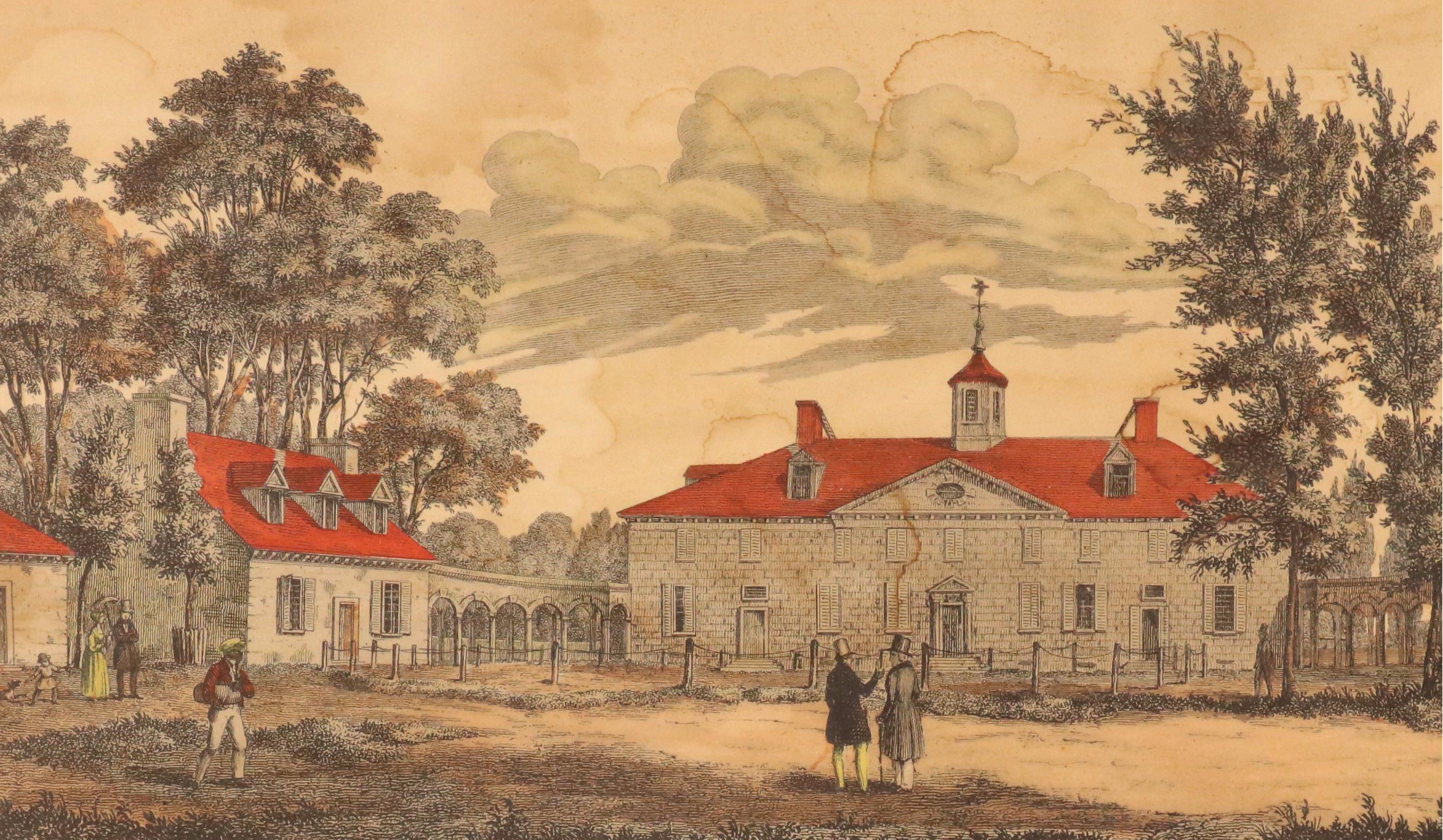 Collotype Reproduction "N.W. View of the Mansion of George Washington"