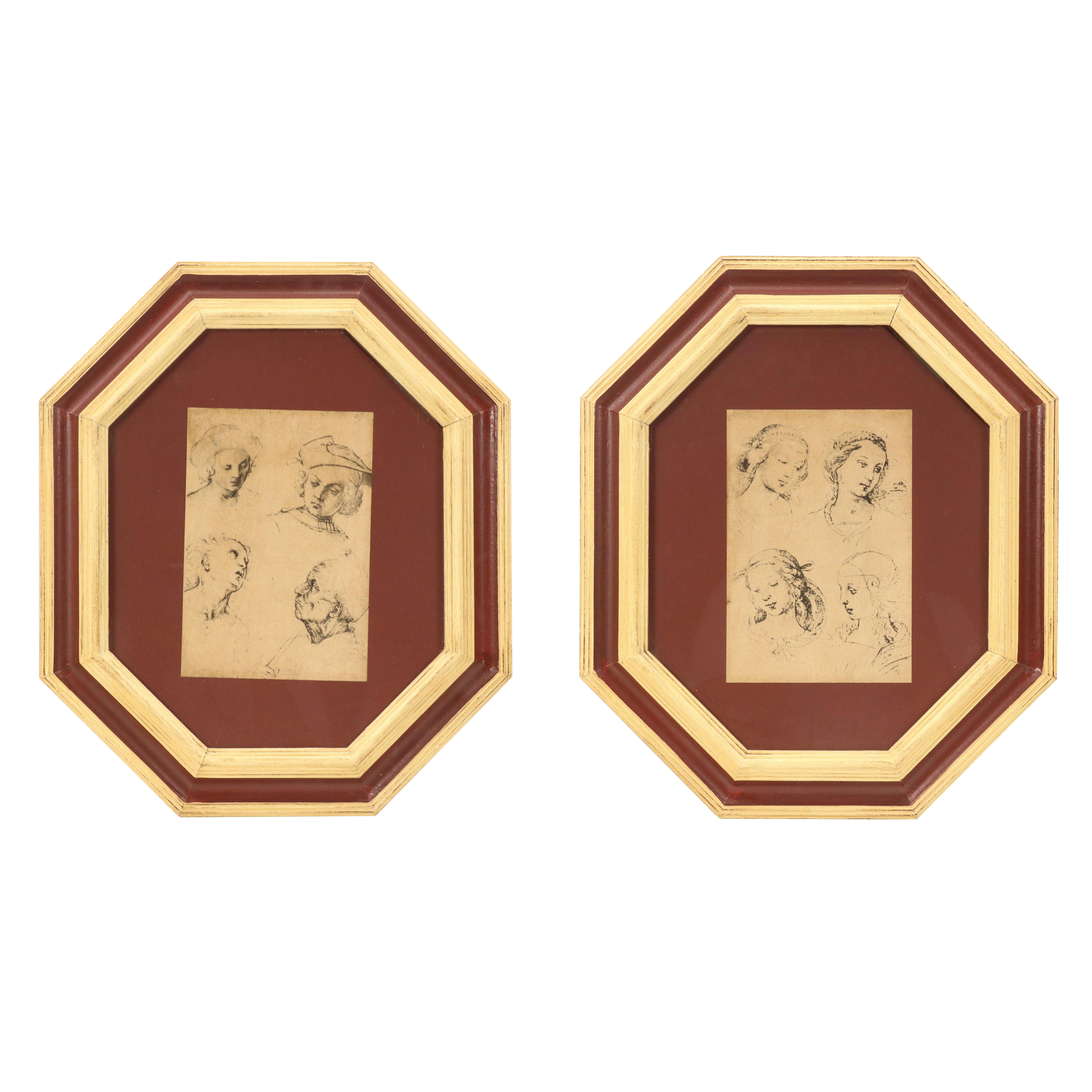 Offset Lithographs After Raphael Portrait Studies, Late 20th–21st Century