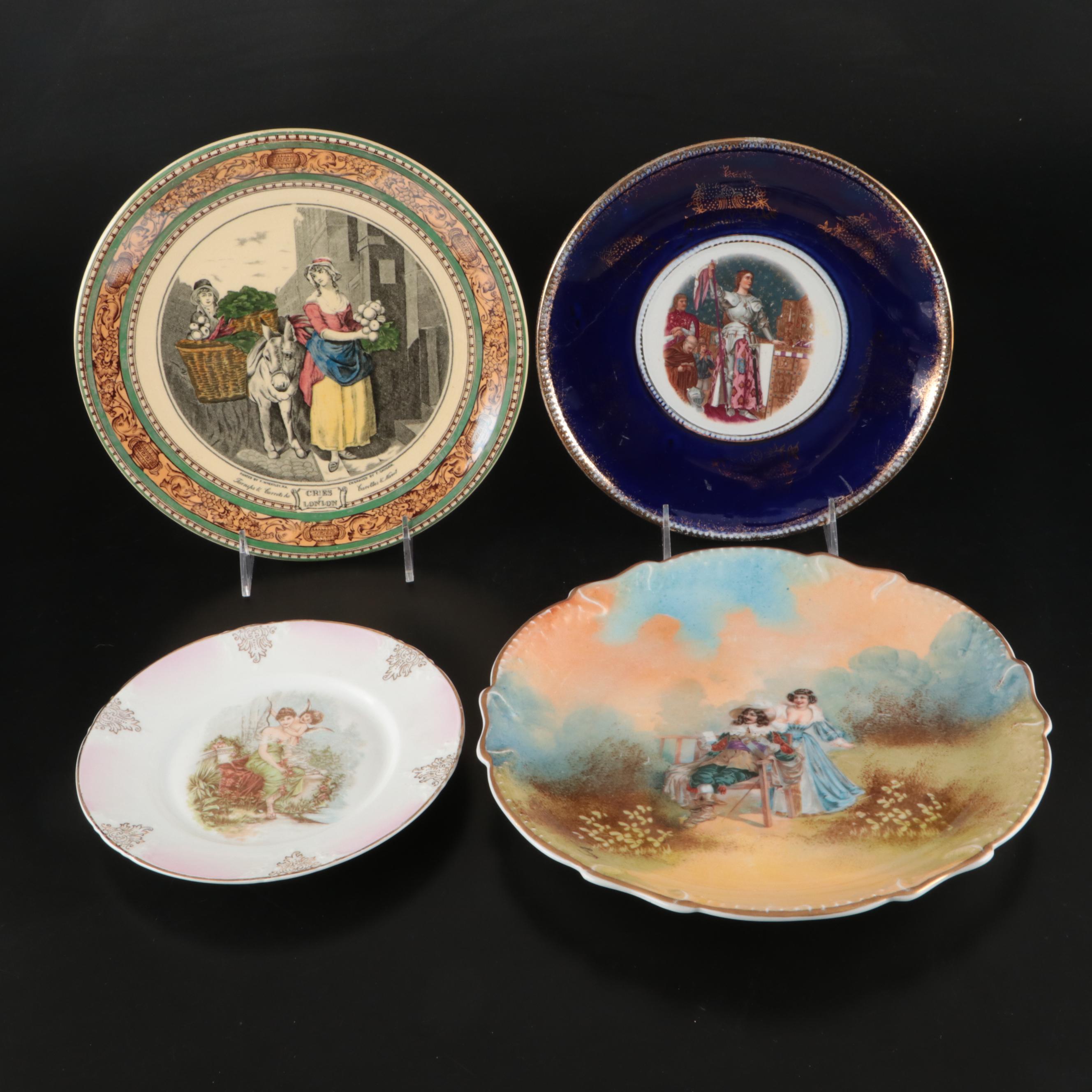 Adams "Cries of London" with Other European Porcelain Plates and Bowls