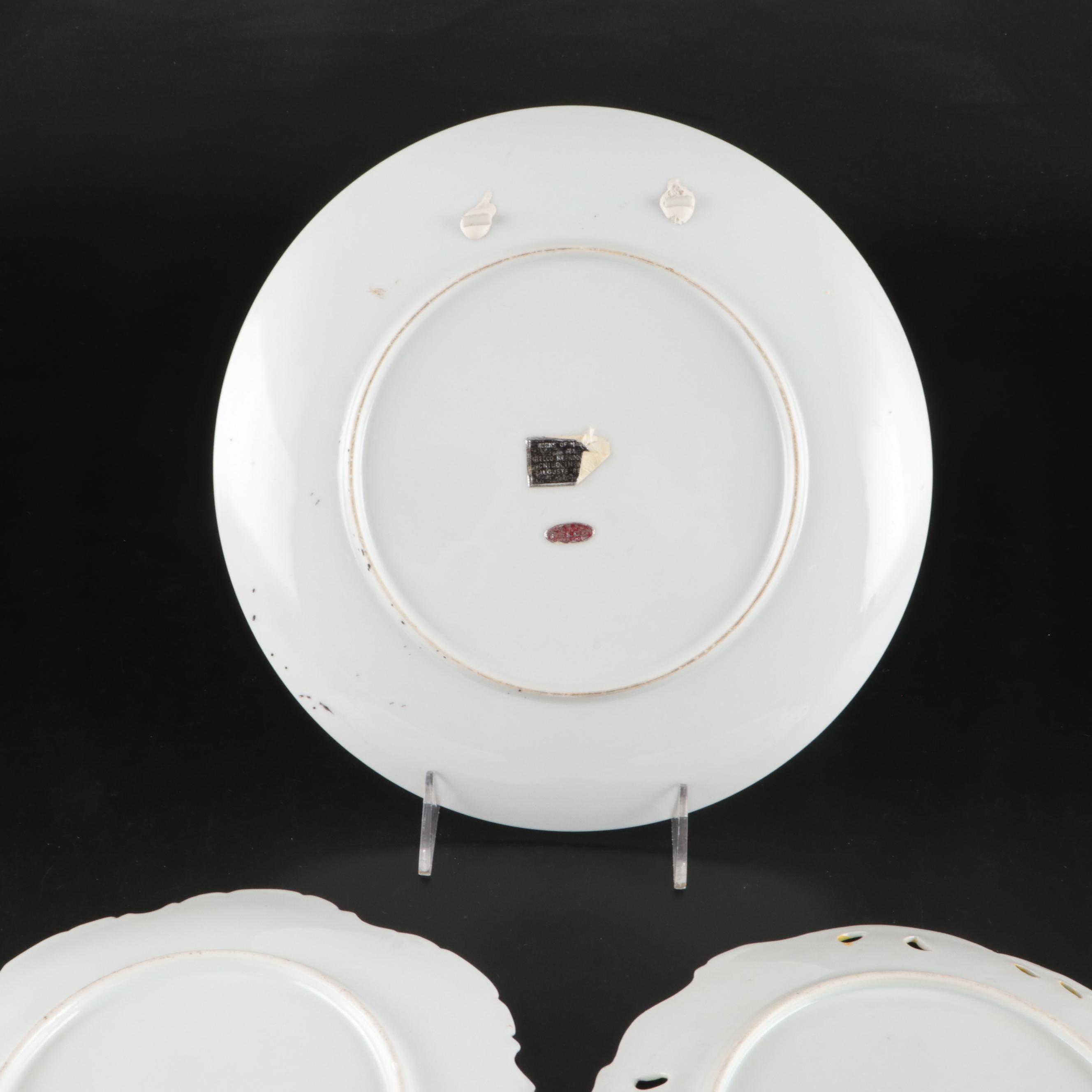 Adams "Cries of London" with Other European Porcelain Plates and Bowls