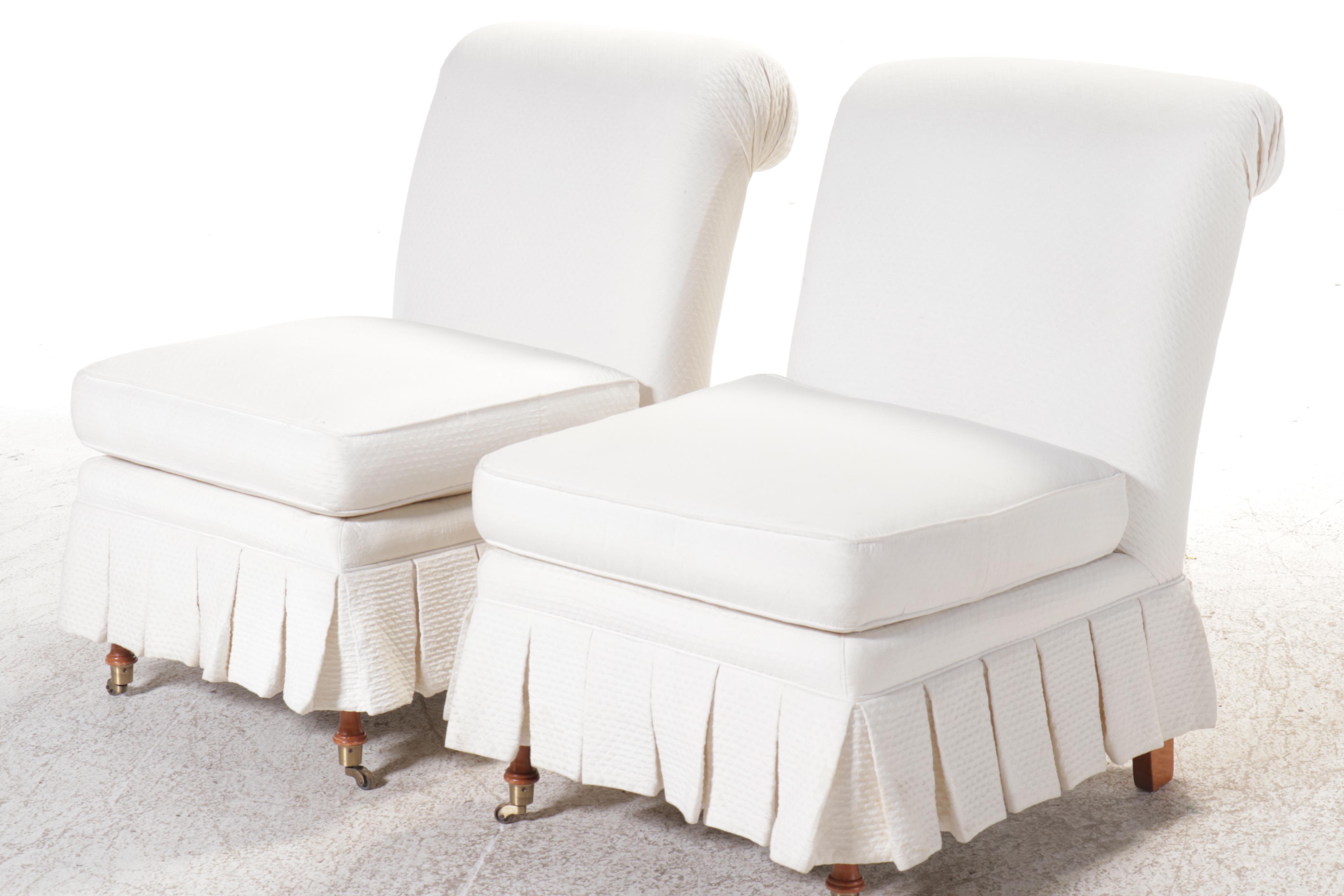 Pair of Pembrook Chair Corp. Slipper Chairs