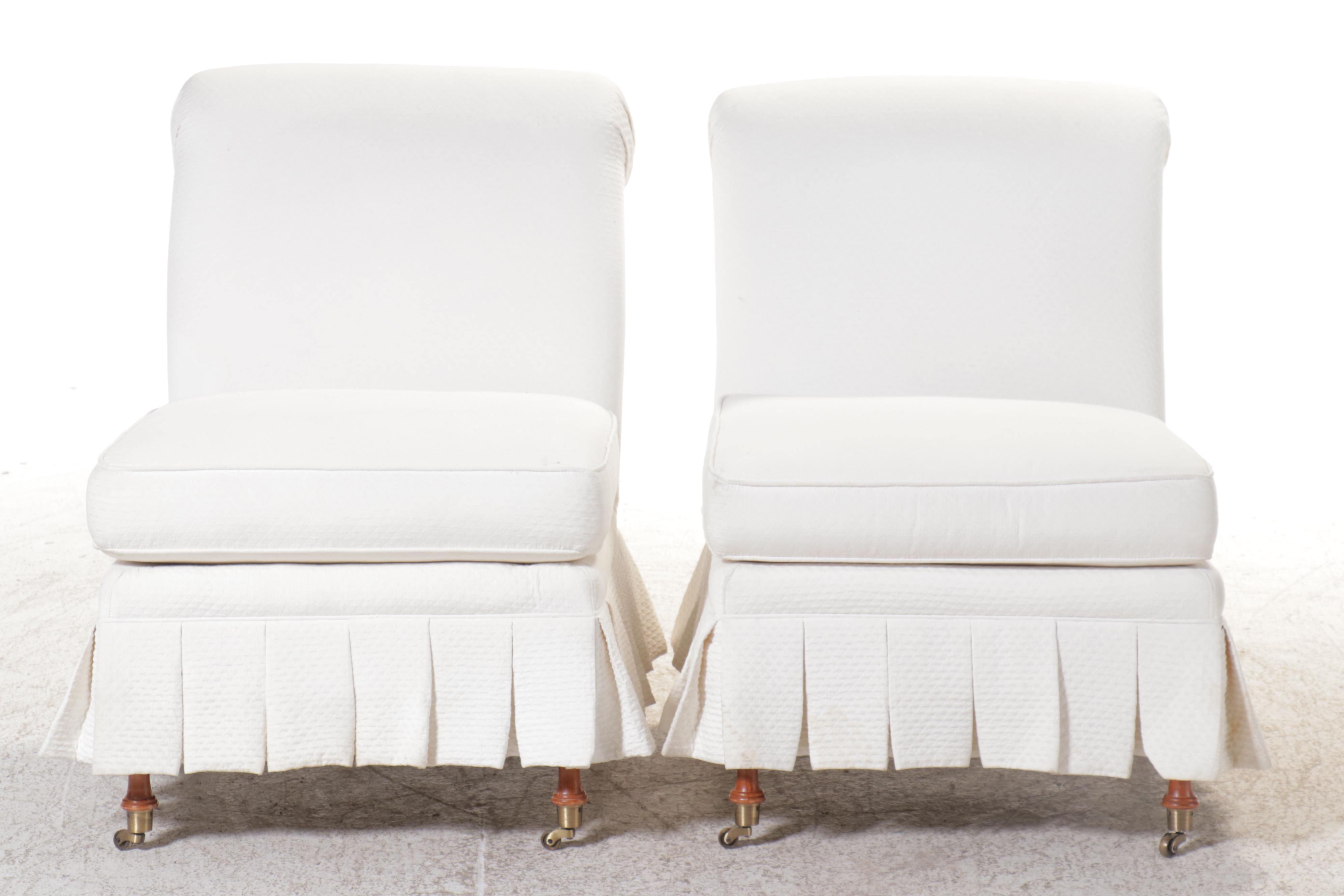 Pair of Pembrook Chair Corp. Slipper Chairs
