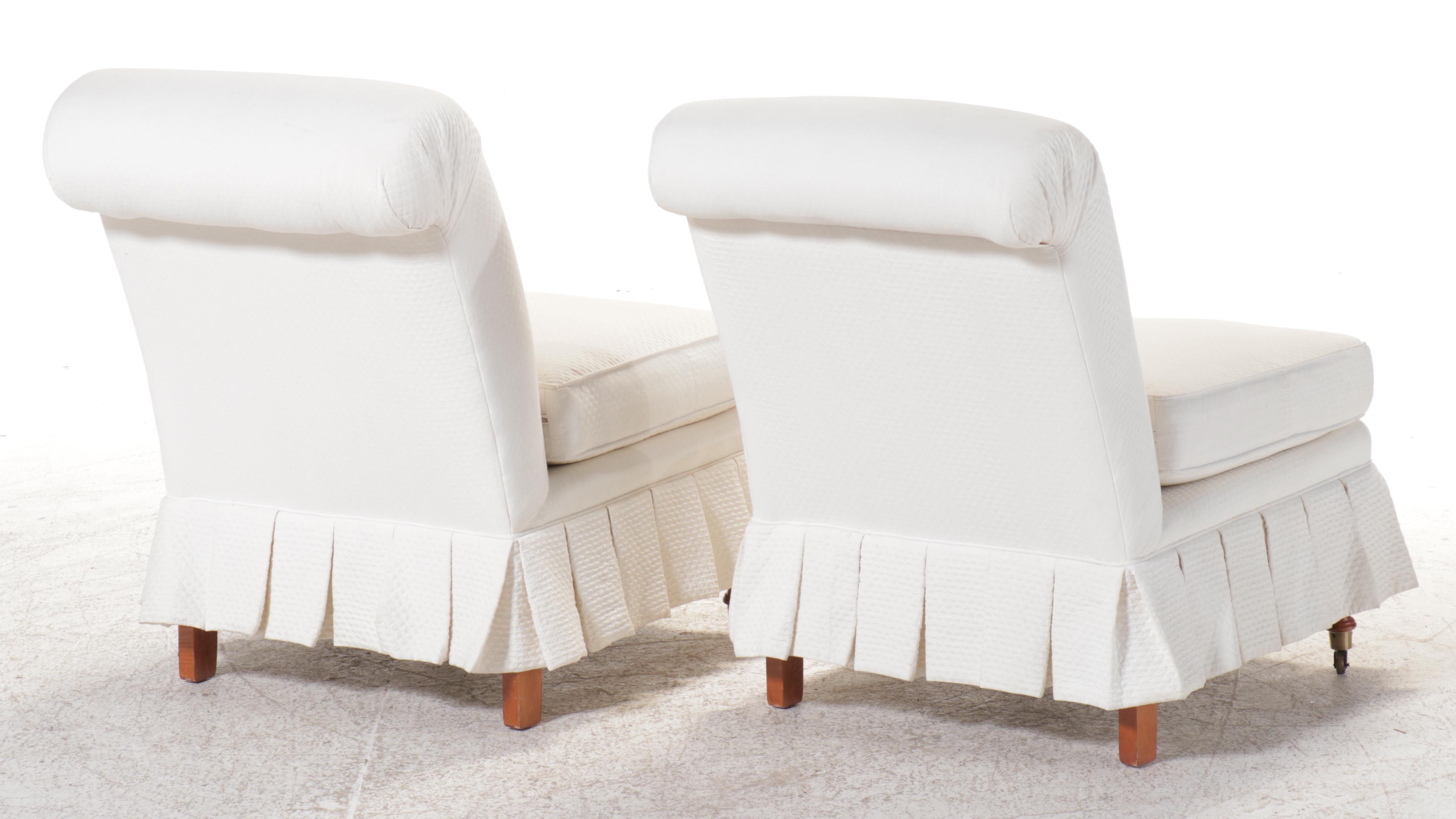 Pair of Pembrook Chair Corp. Slipper Chairs