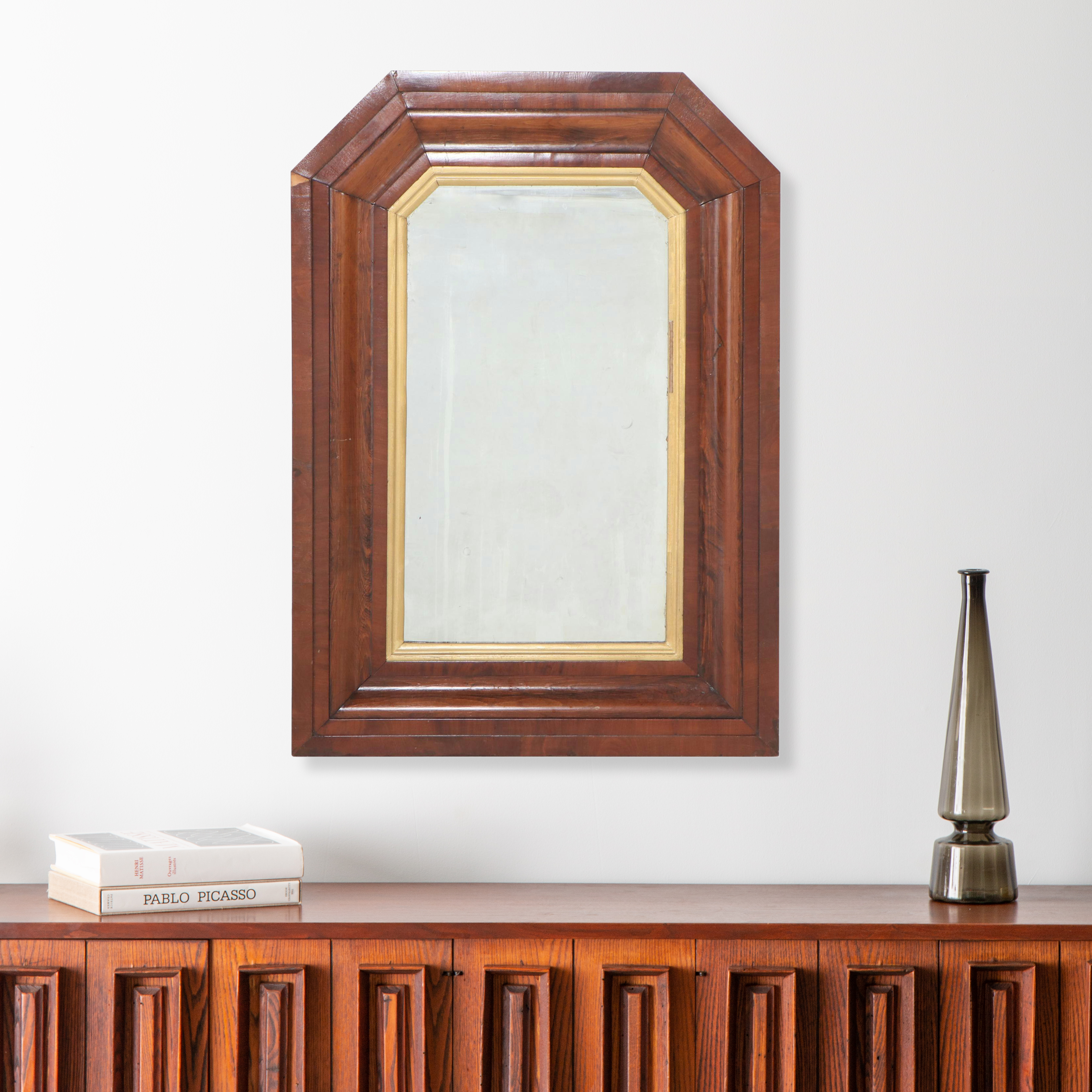 American Empire Style Parcel Gilt and Wood Wall Mirror