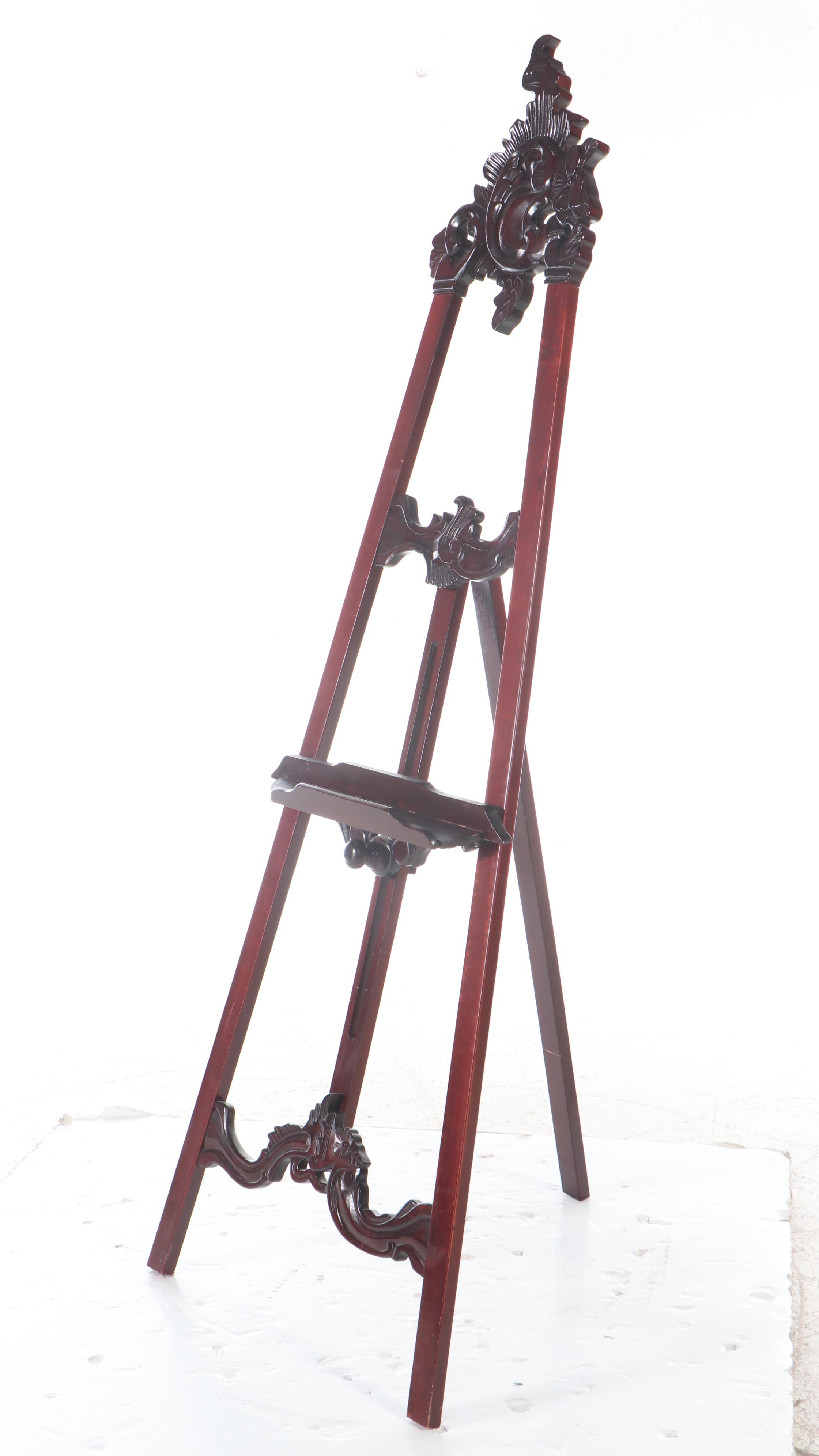 Carved Mahogany Easel