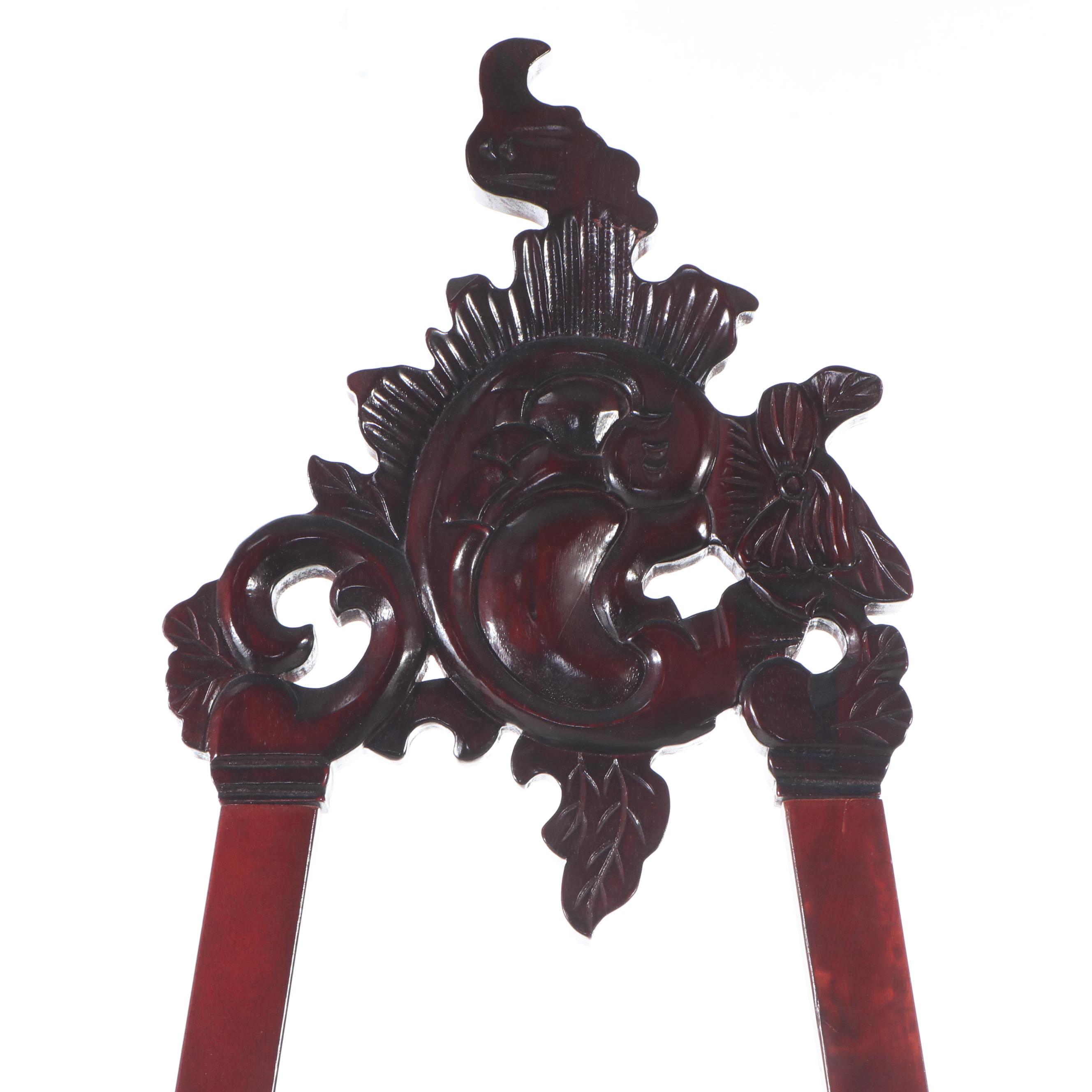 Carved Mahogany Easel
