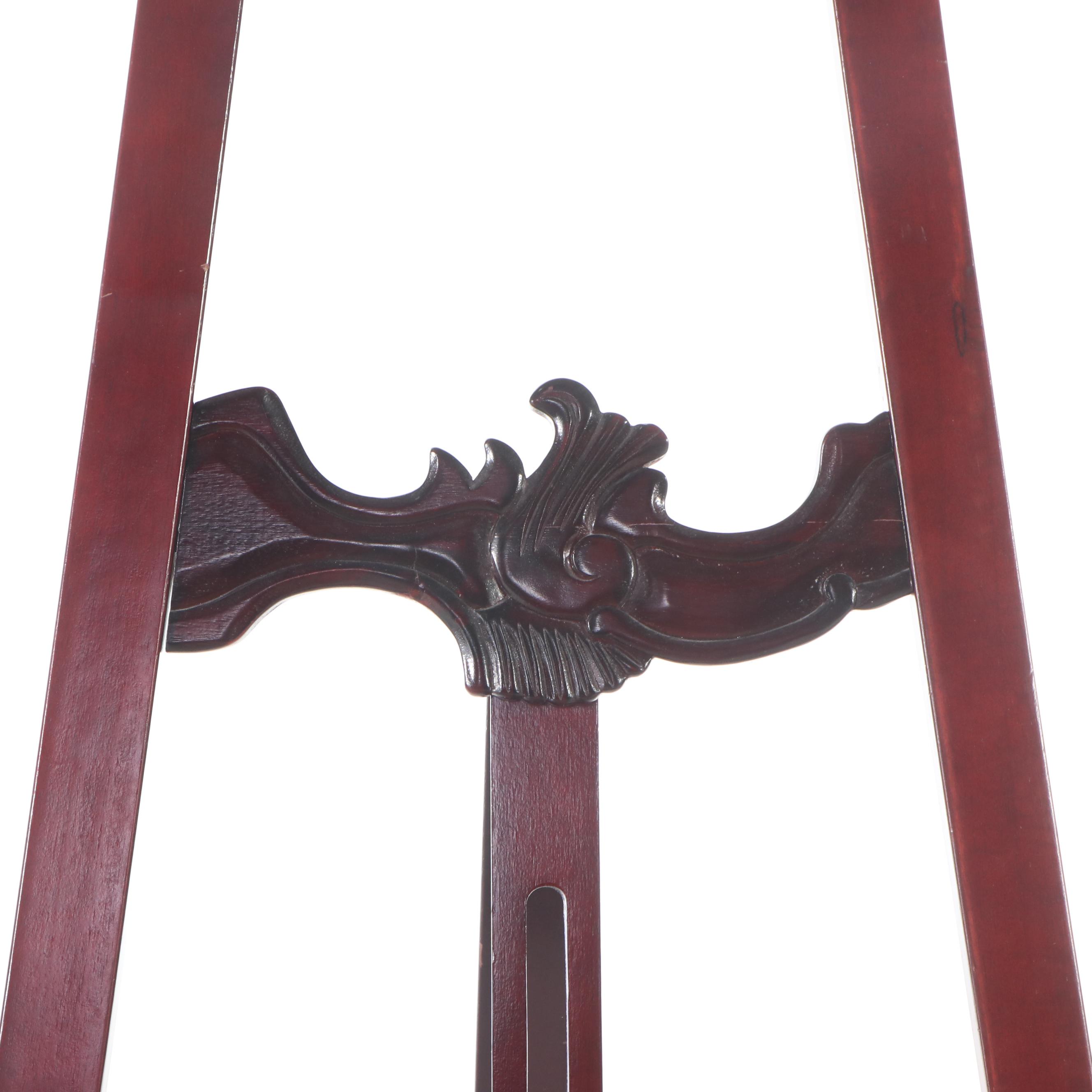 Carved Mahogany Easel