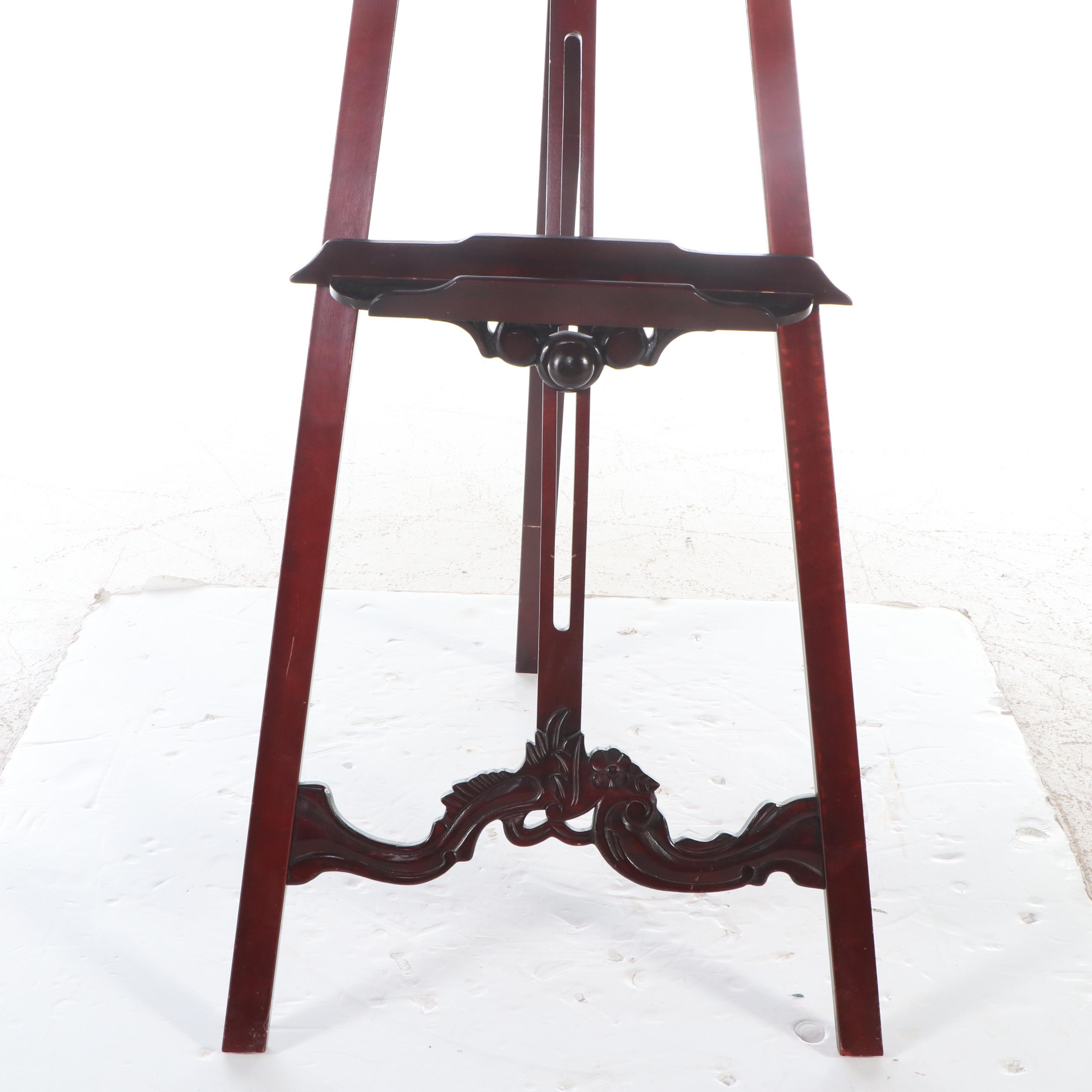 Carved Mahogany Easel