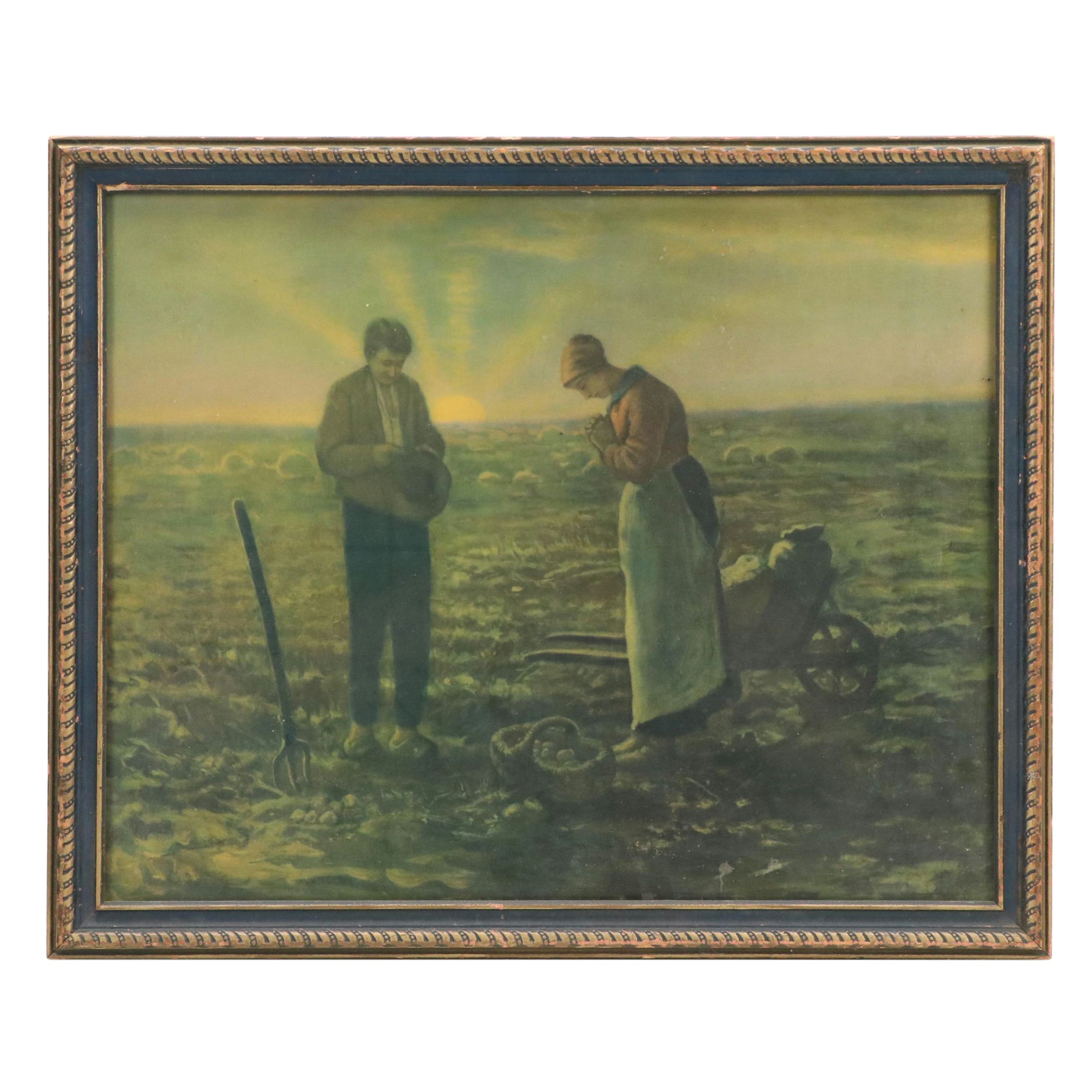 Offset Lithograph After Jean-François Millet "The Angelus," 20th Century