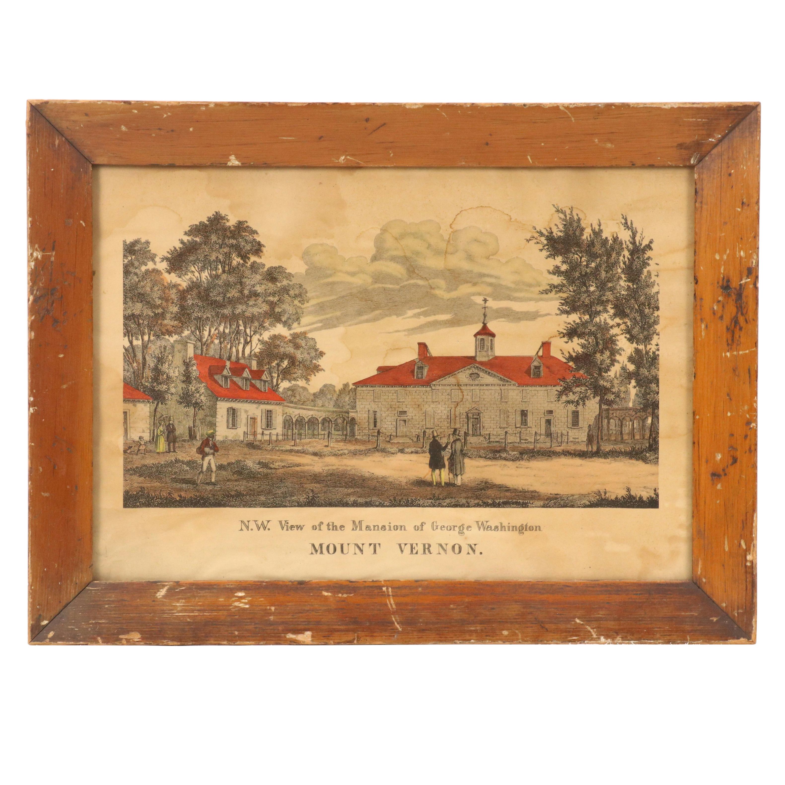 Collotype Reproduction "N.W. View of the Mansion of George Washington"