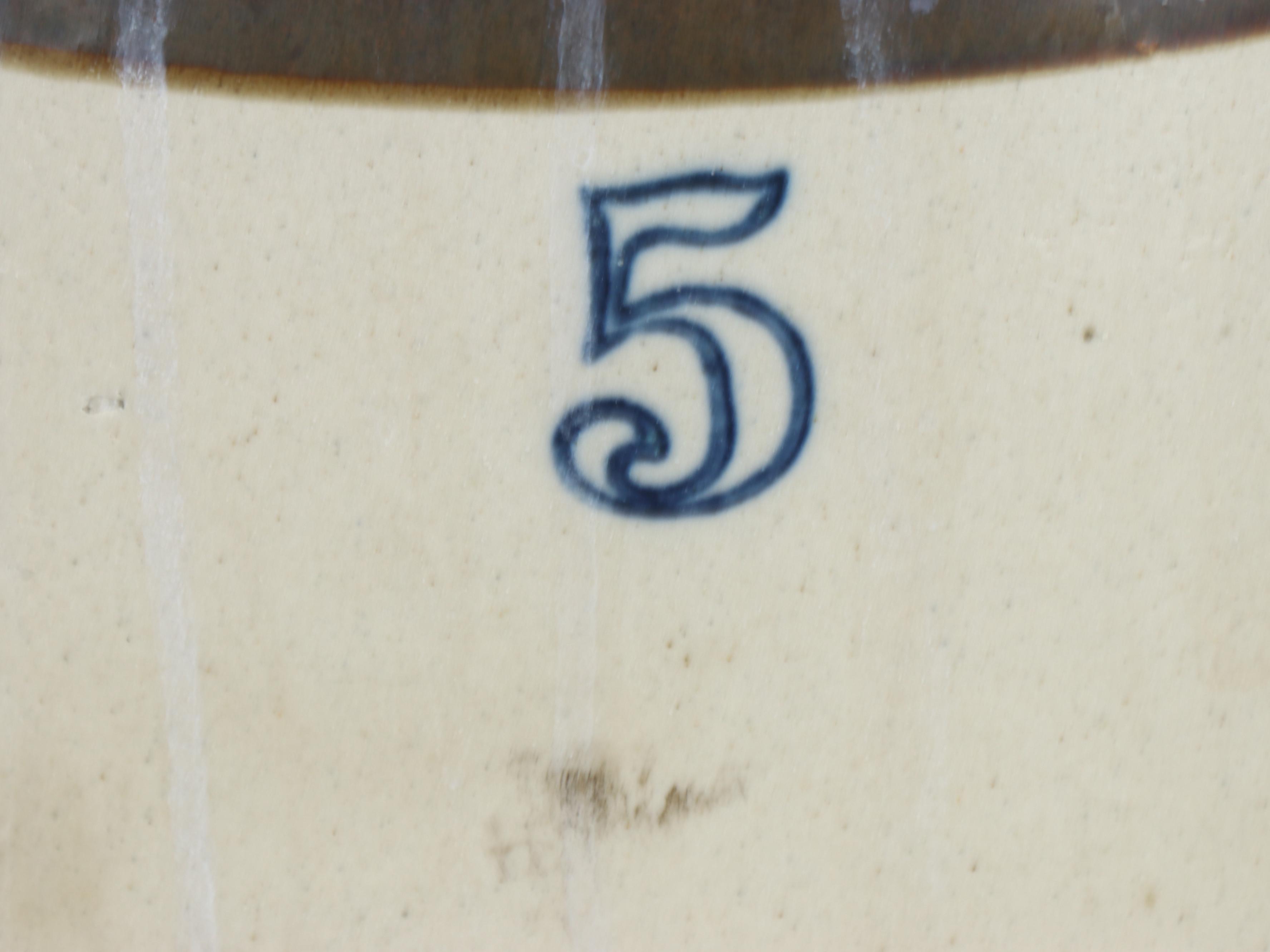 Robinson Ransbottom Crown with Other Two-Tone Five Gallon Stoneware Crocks