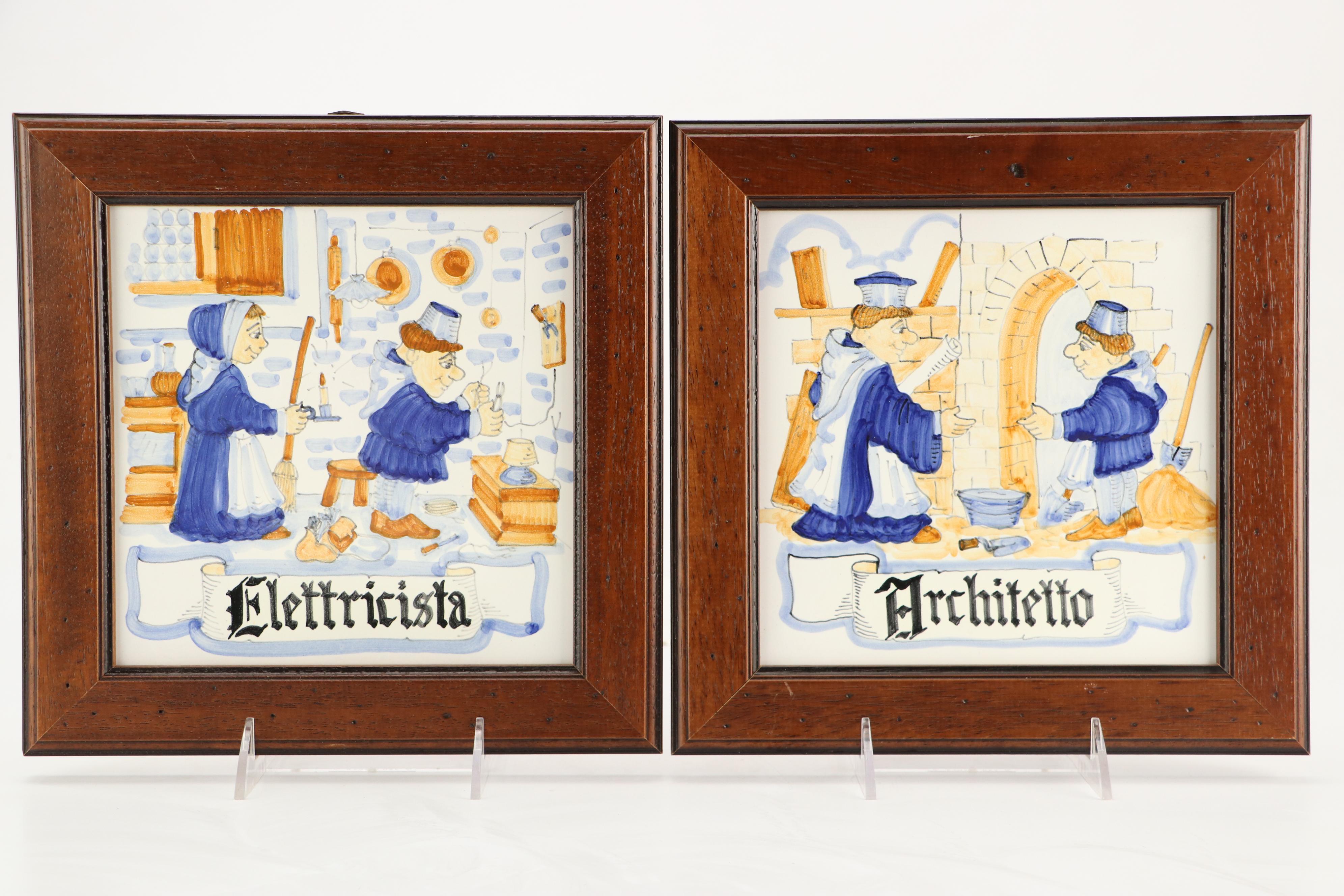 Italian Majolica Tradesmen Ceramics Tiles