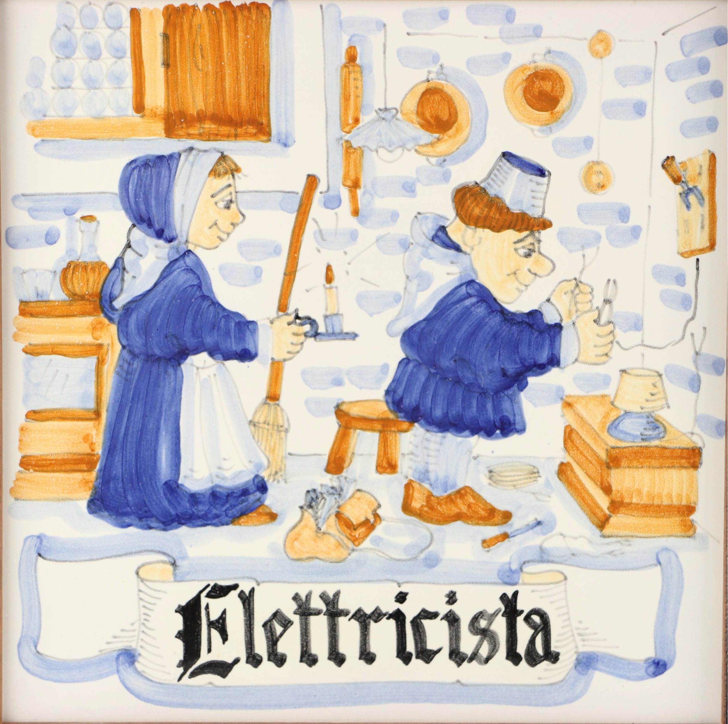 Italian Majolica Tradesmen Ceramics Tiles