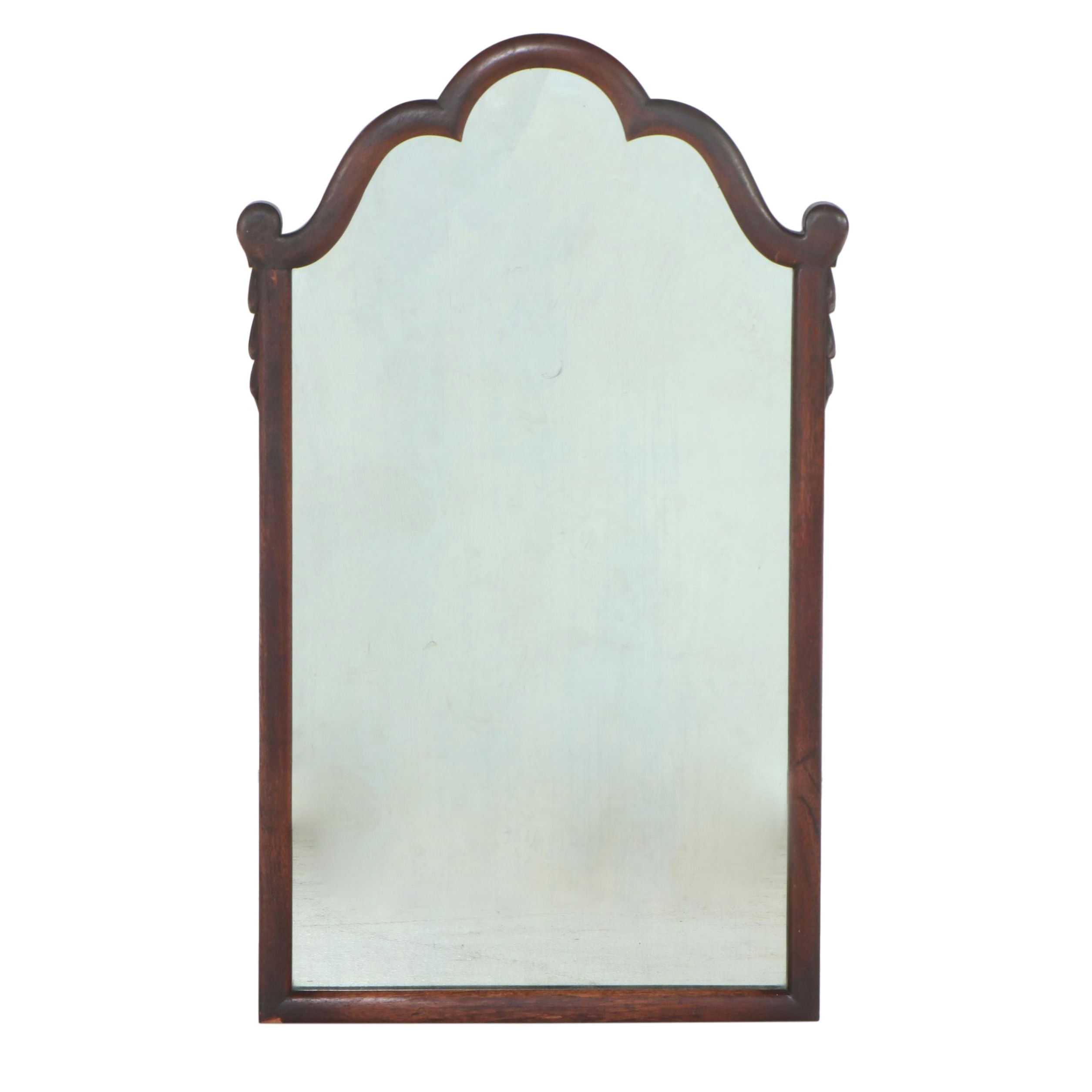 Queen Anne Style Mahogany Framed Wall Mirror, 20th Century