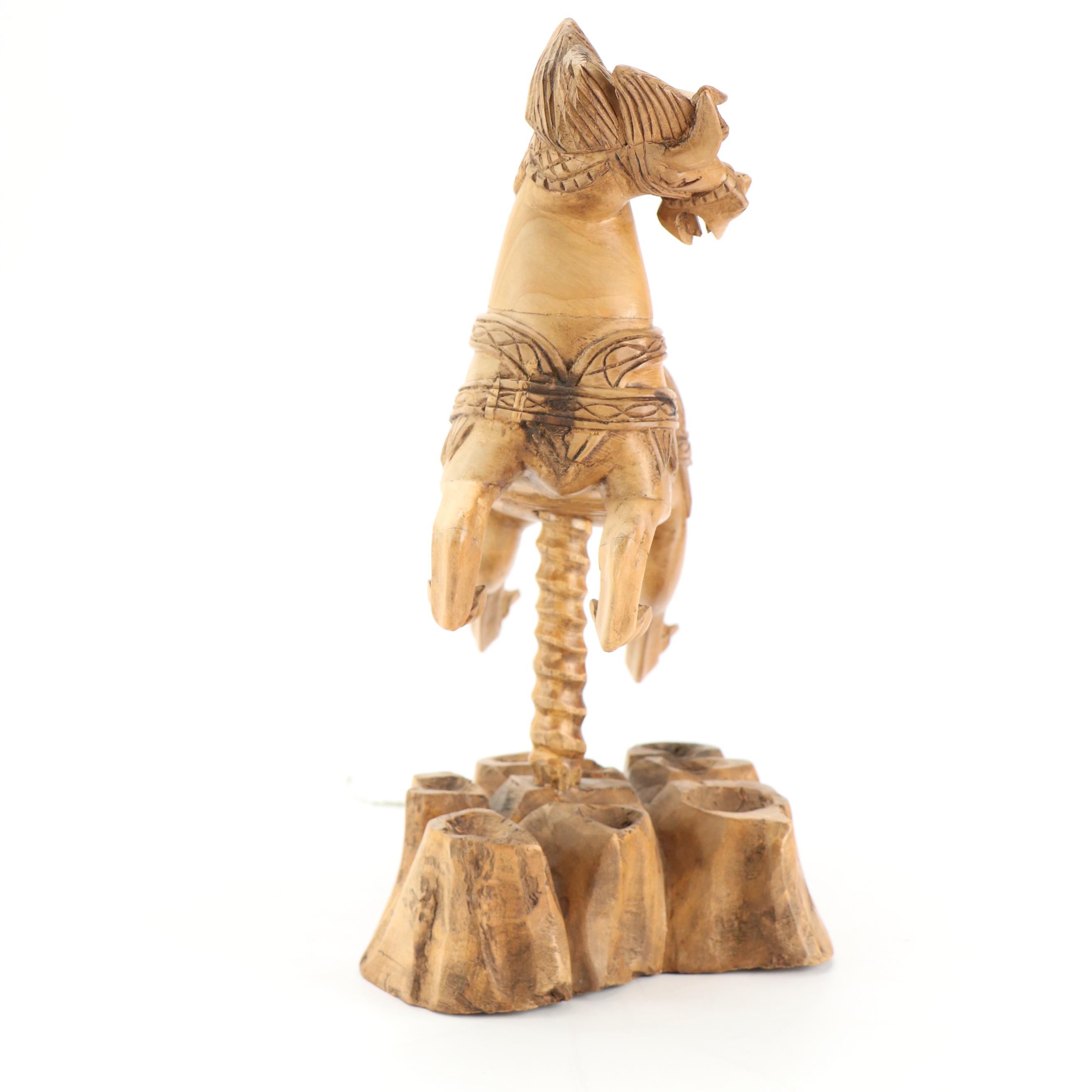 Carved Wood Carousel Horse Sculpture