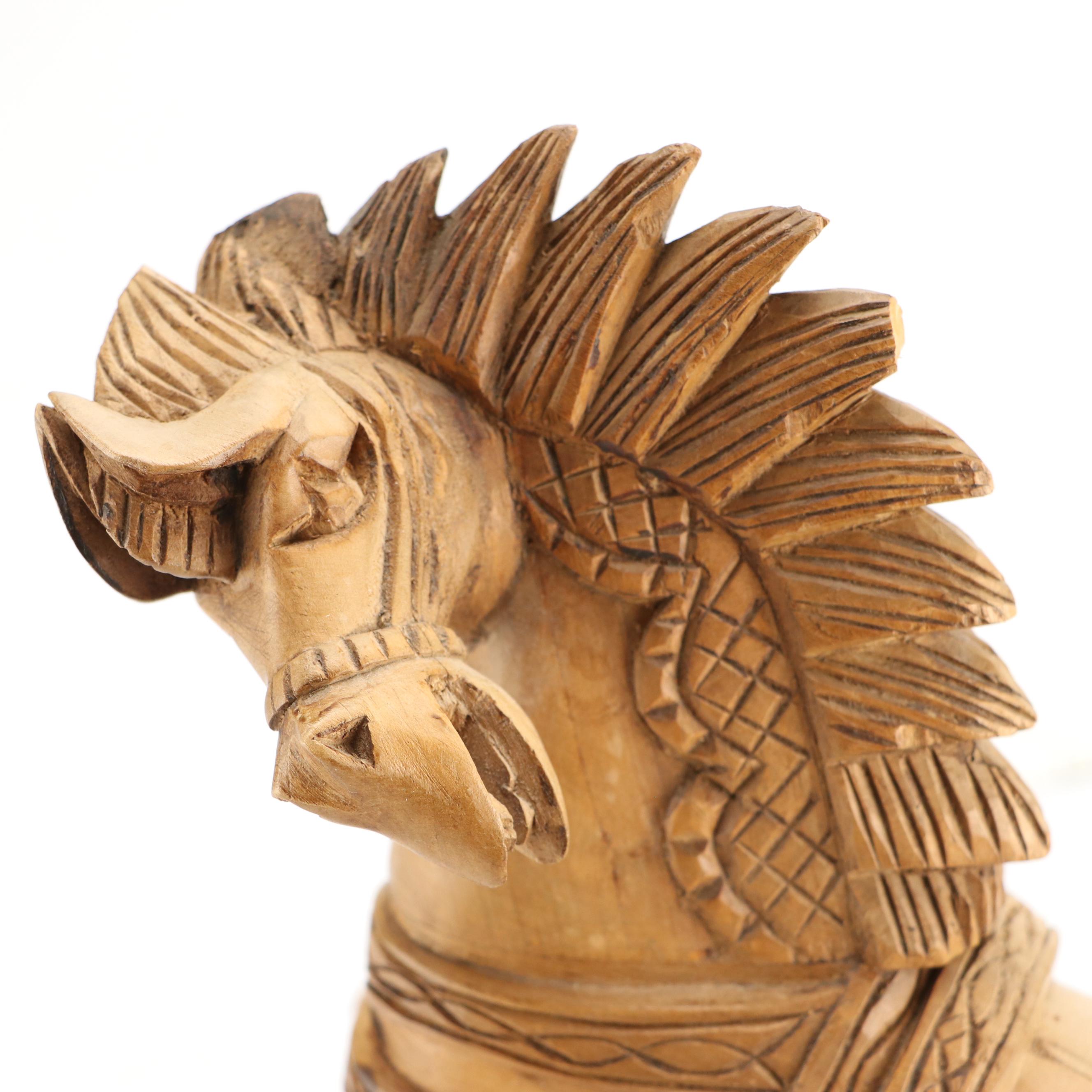 Carved Wood Carousel Horse Sculpture