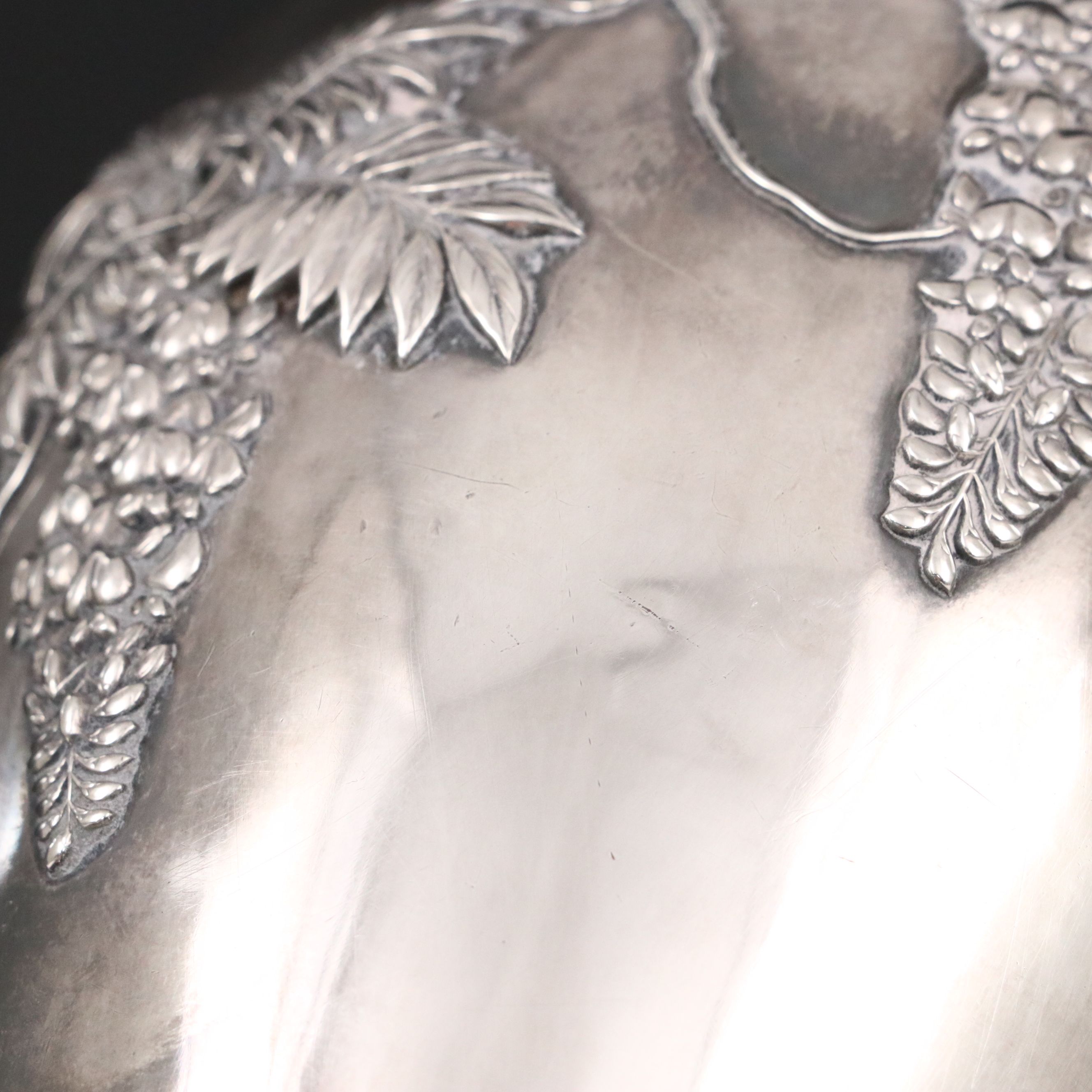 Japanese Wisteria Branch Sterling Silver Tea Caddy