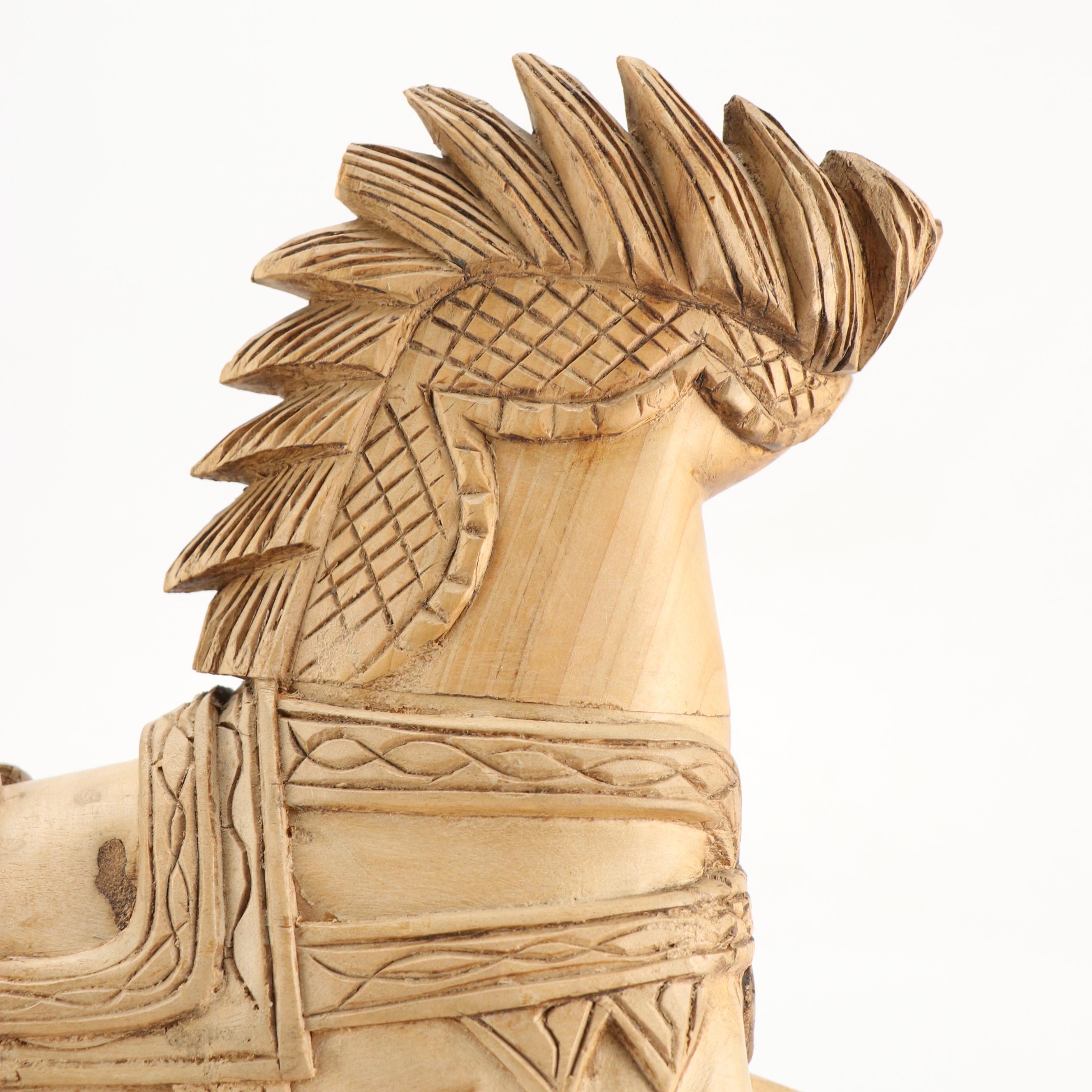 Carved Wood Carousel Horse Sculpture