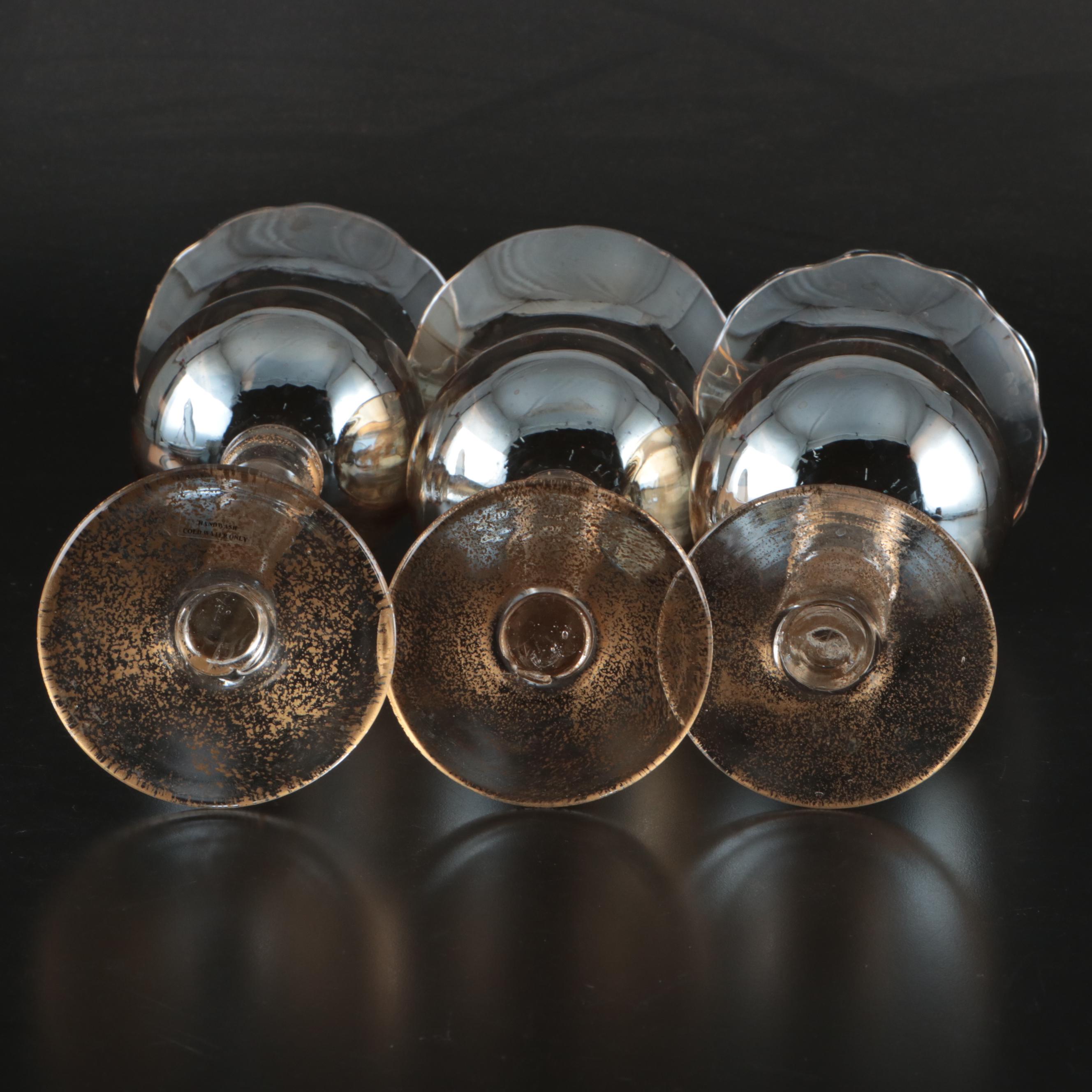 Syracuse China Stoneware Plates and Bowls with Glass Hurricanes