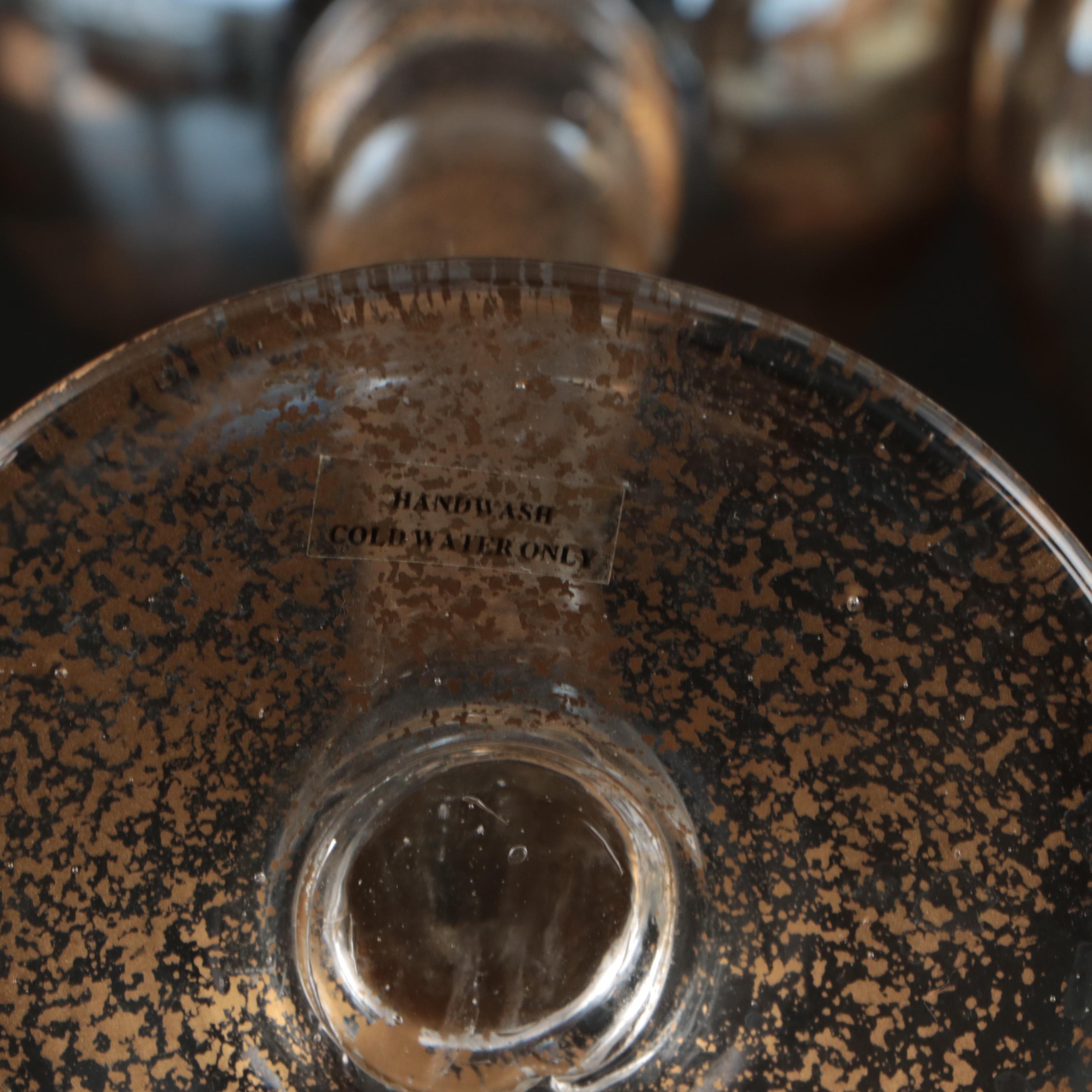 Syracuse China Stoneware Plates and Bowls with Glass Hurricanes