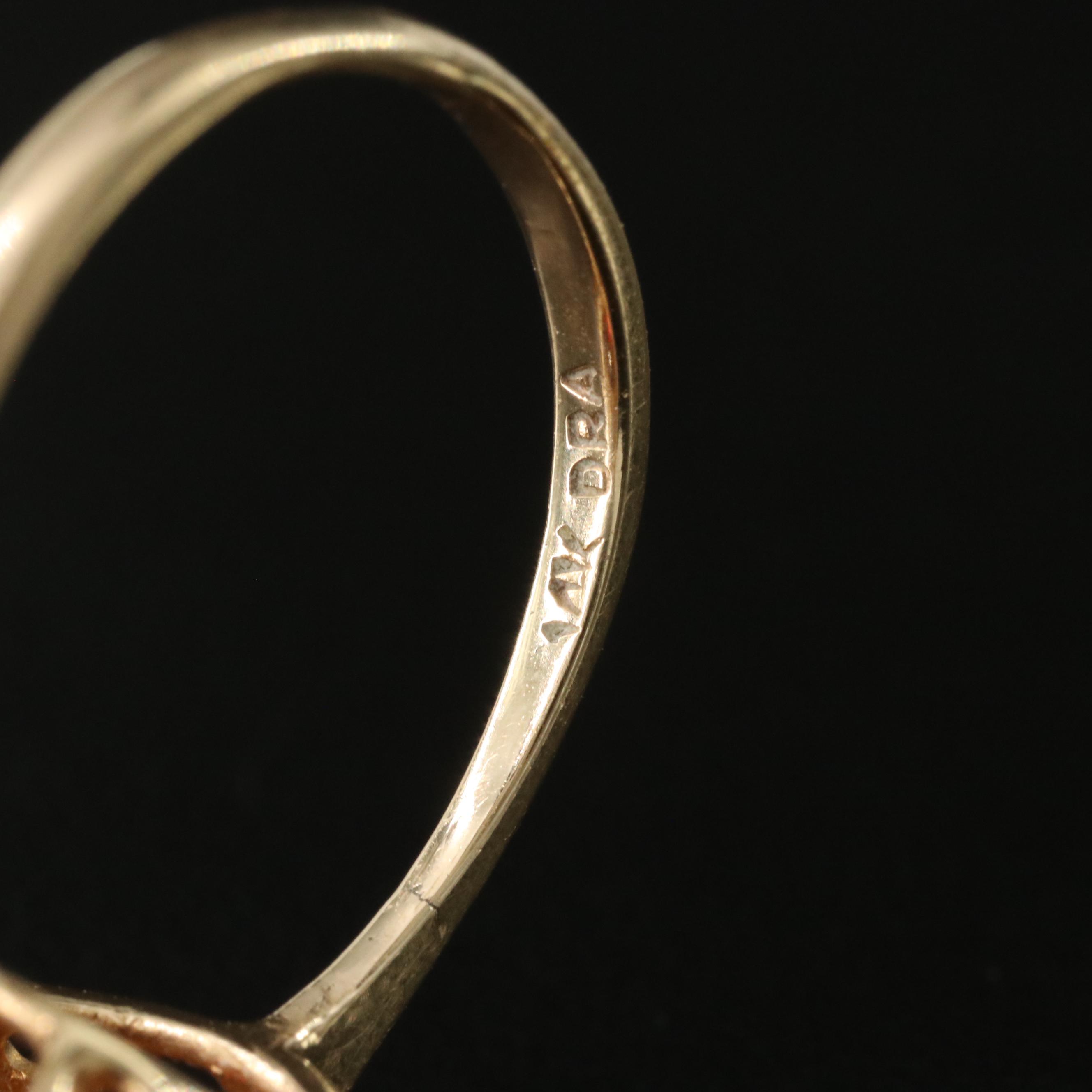 14K Garnet and Diamond Ring