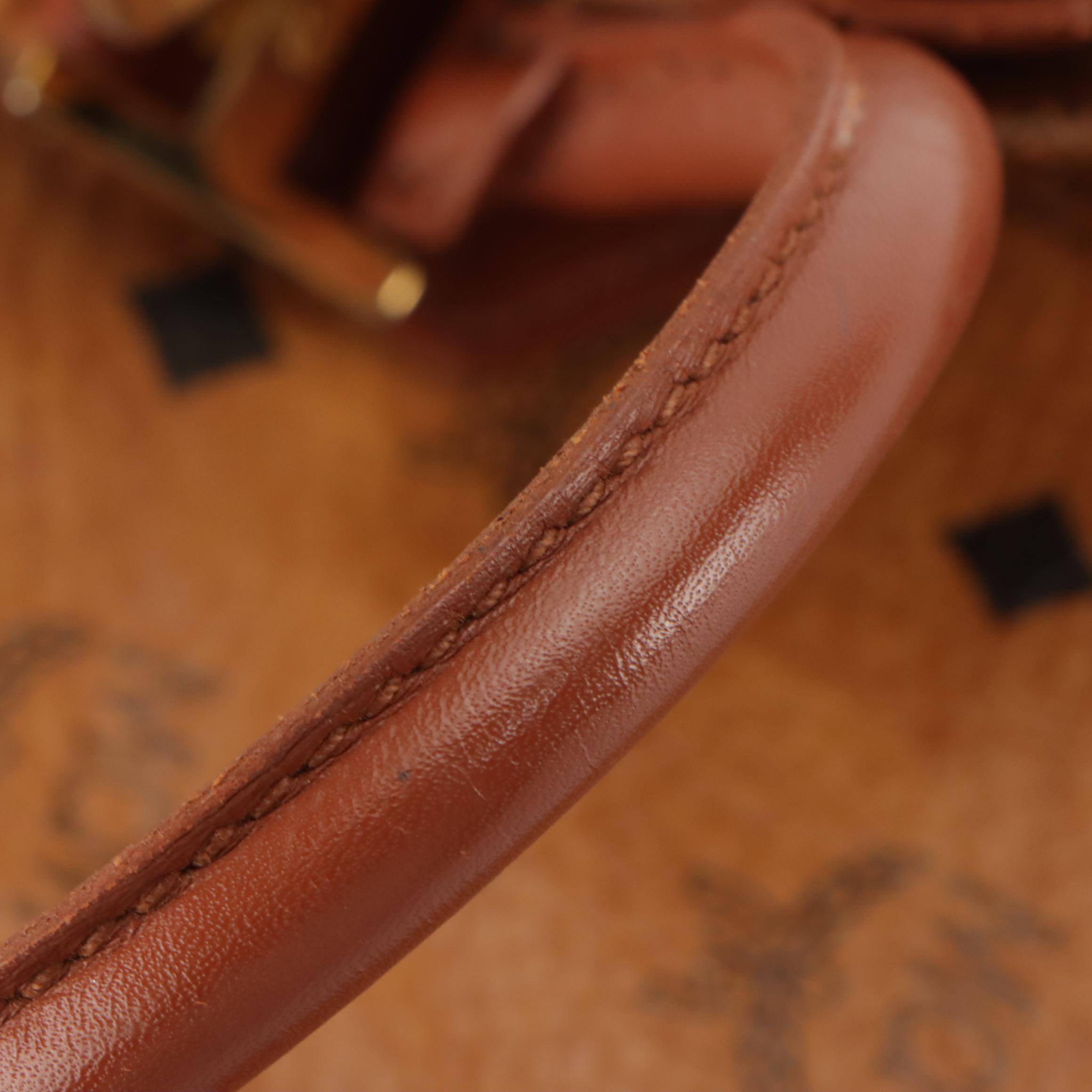 MCM Boston Bag in Cognac Visetos Canvas