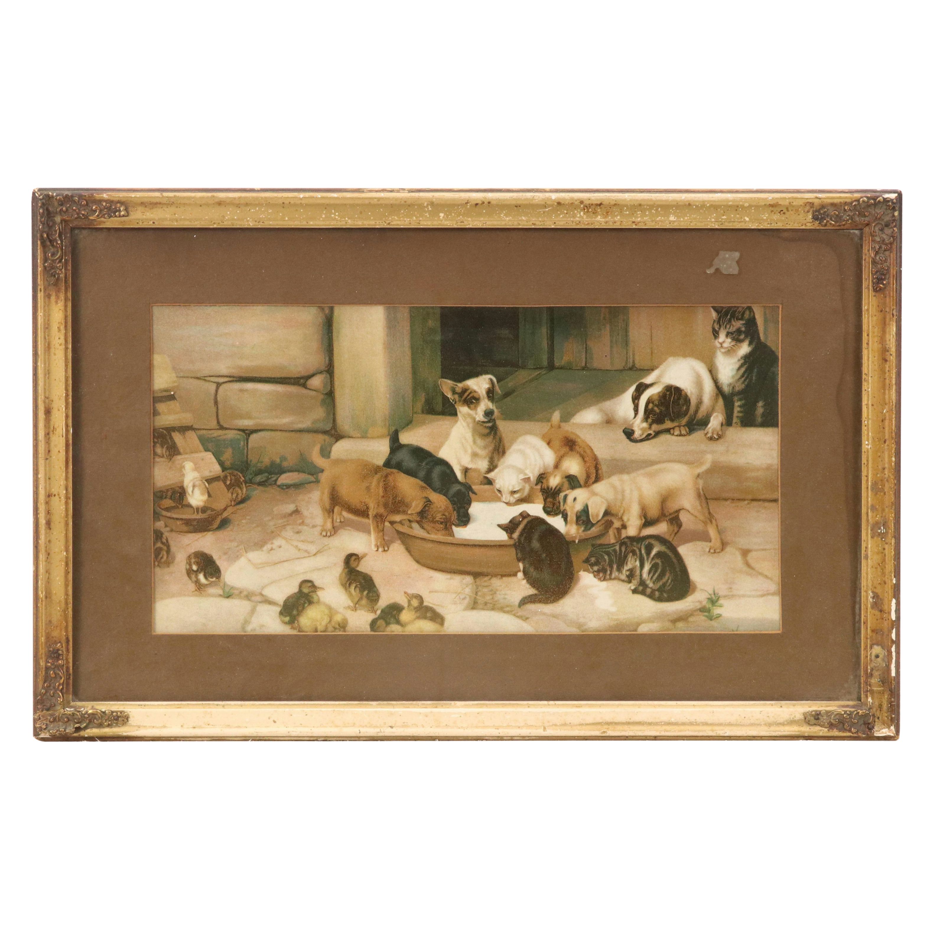 After William Henry Trood Letterpress Halftone "Meal Time"